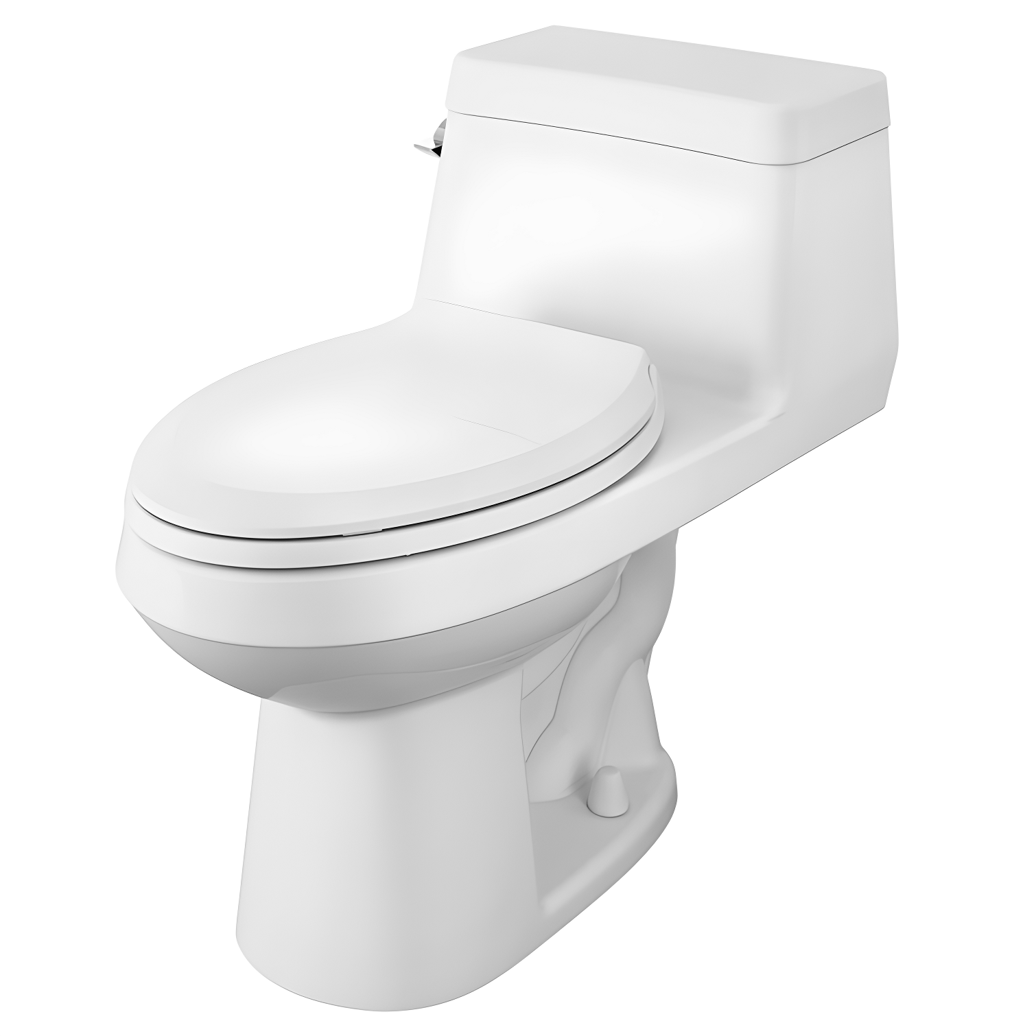 White Elongated High Efficiency One-Piece Toilet with Seat