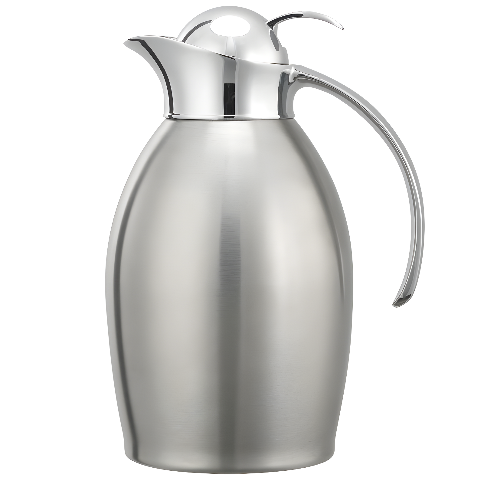 Brushed Stainless Steel Vacuum Insulated Carafe with Push Button Lid