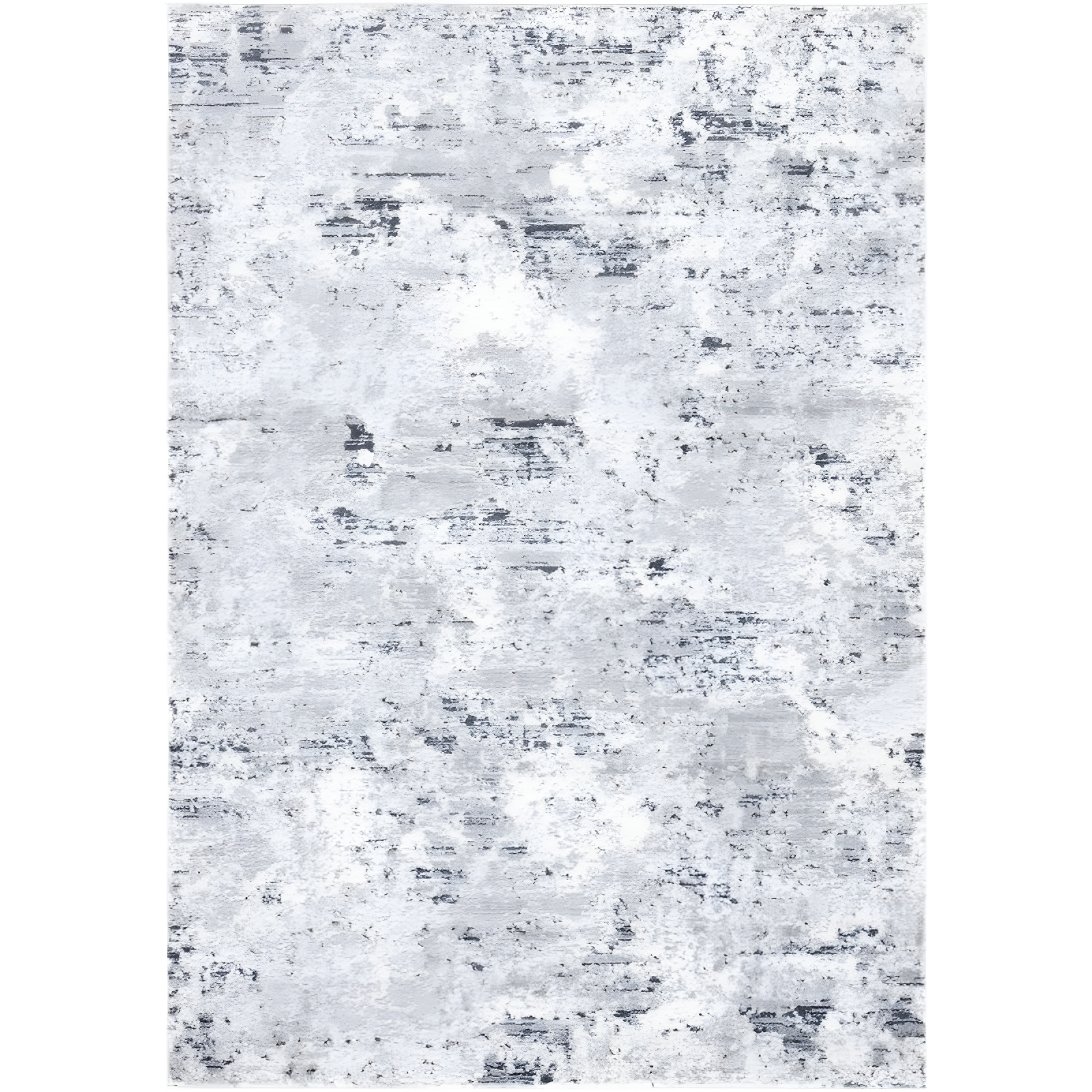 Amelia Abstract Grey & Ivory Round Synthetic Area Rug