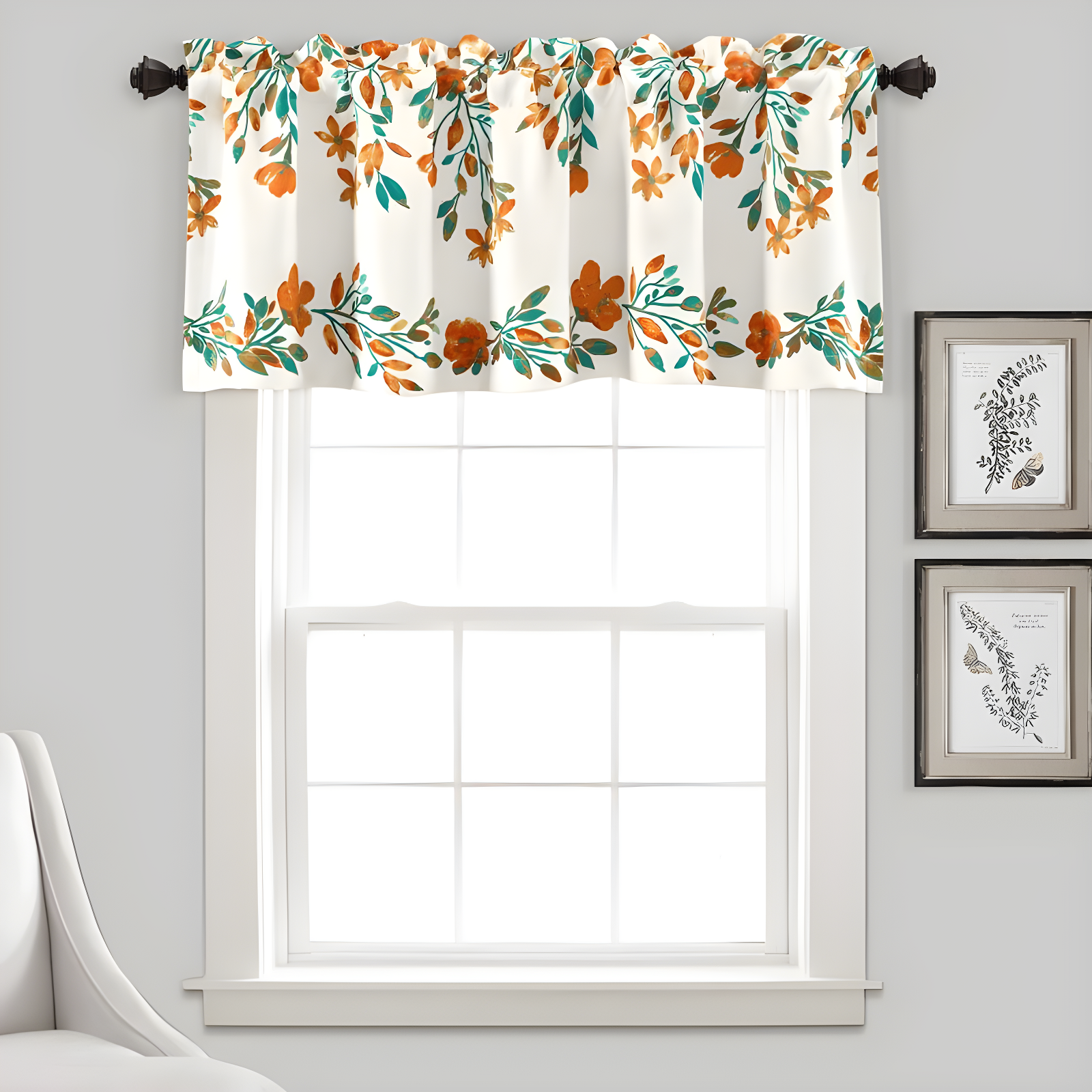 Tanisha Floral Vine Light Filtering Valance, 52" x 18"