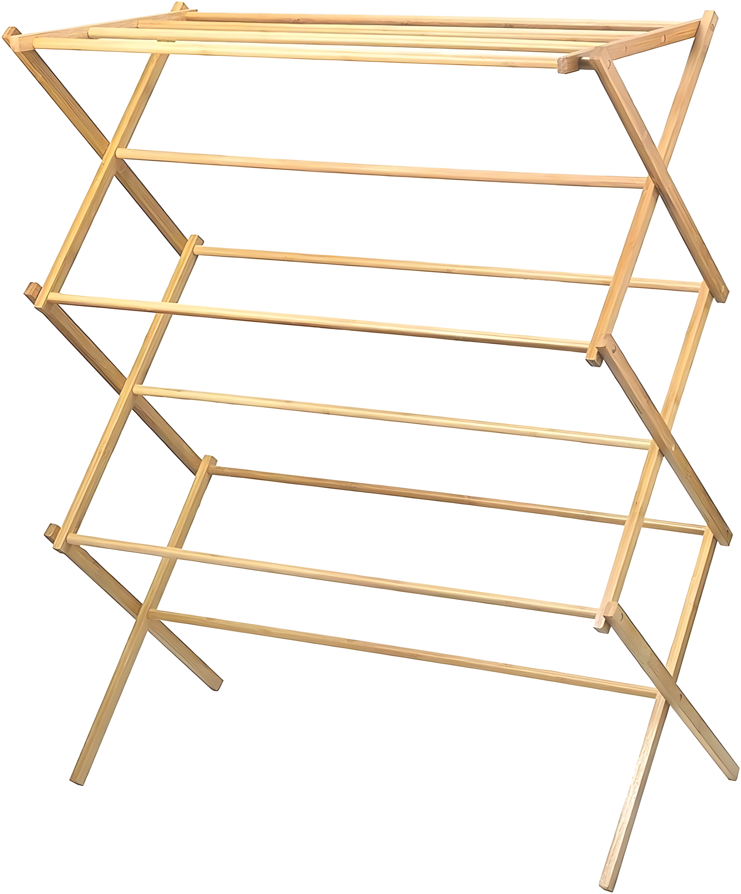 Collapsible Bamboo Wooden Clothes Drying Rack with Nine Bars