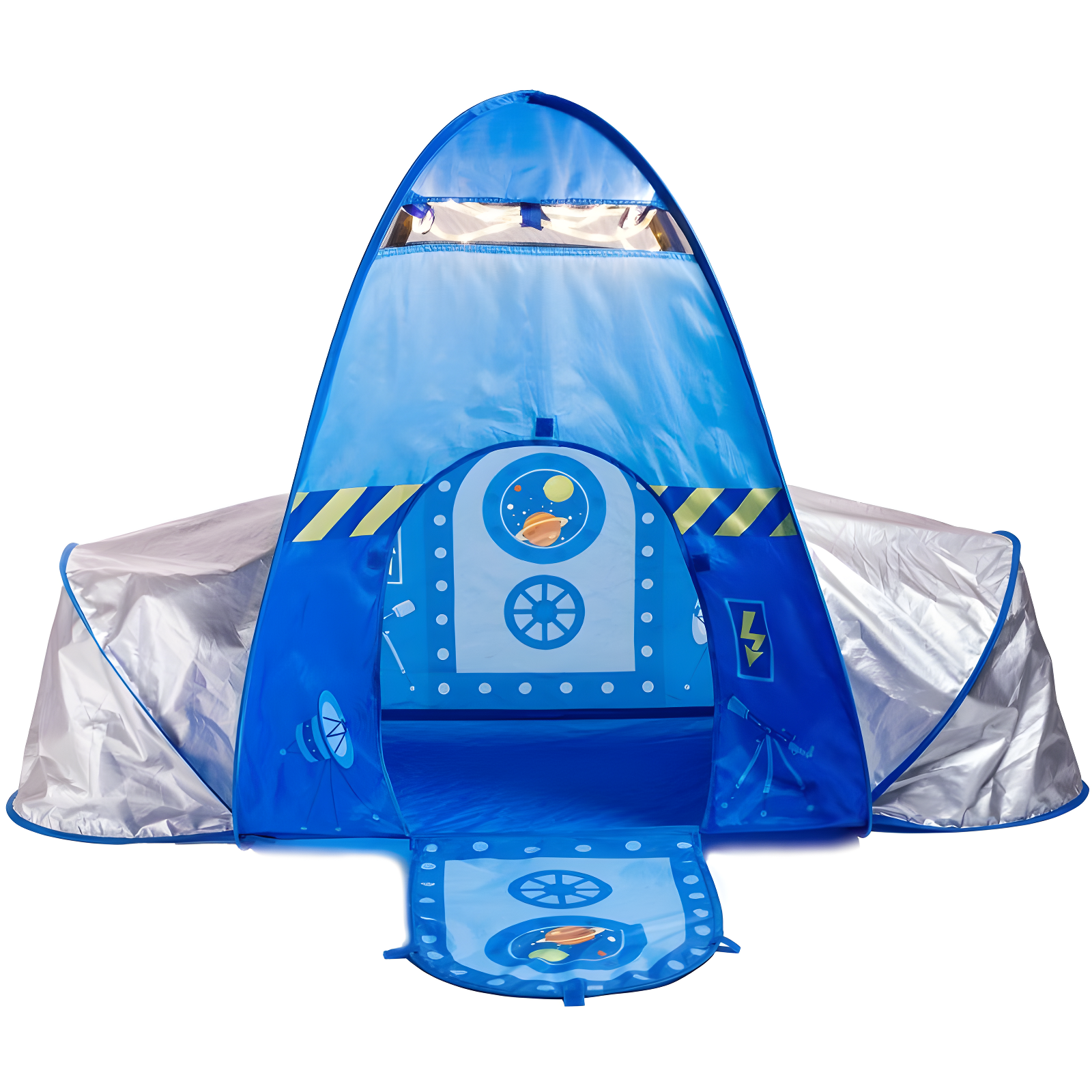 Fun2Give Blue and Silver Rocket Play Tent with Lights