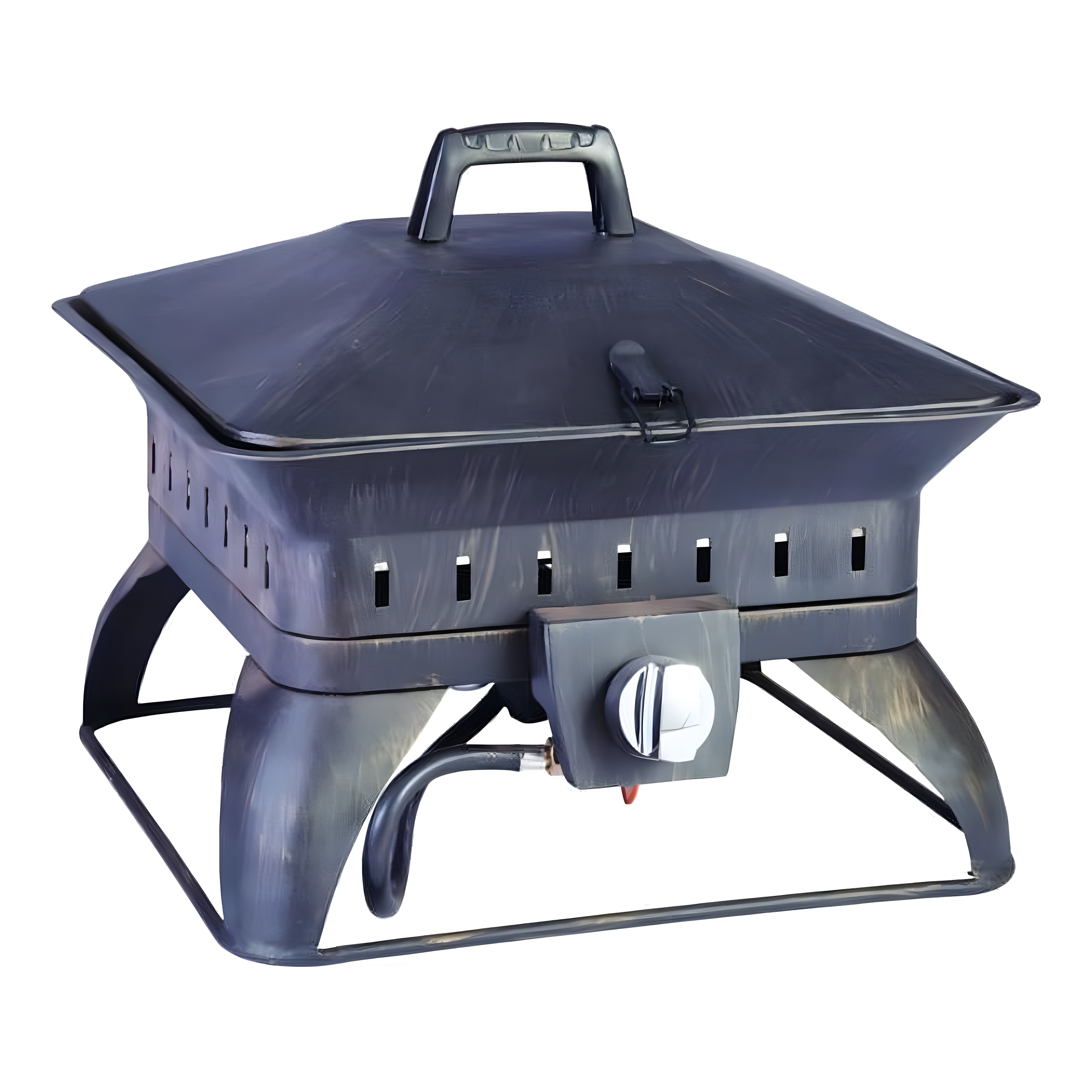 Black Porcelain and Steel Square Portable Propane Fire Pit