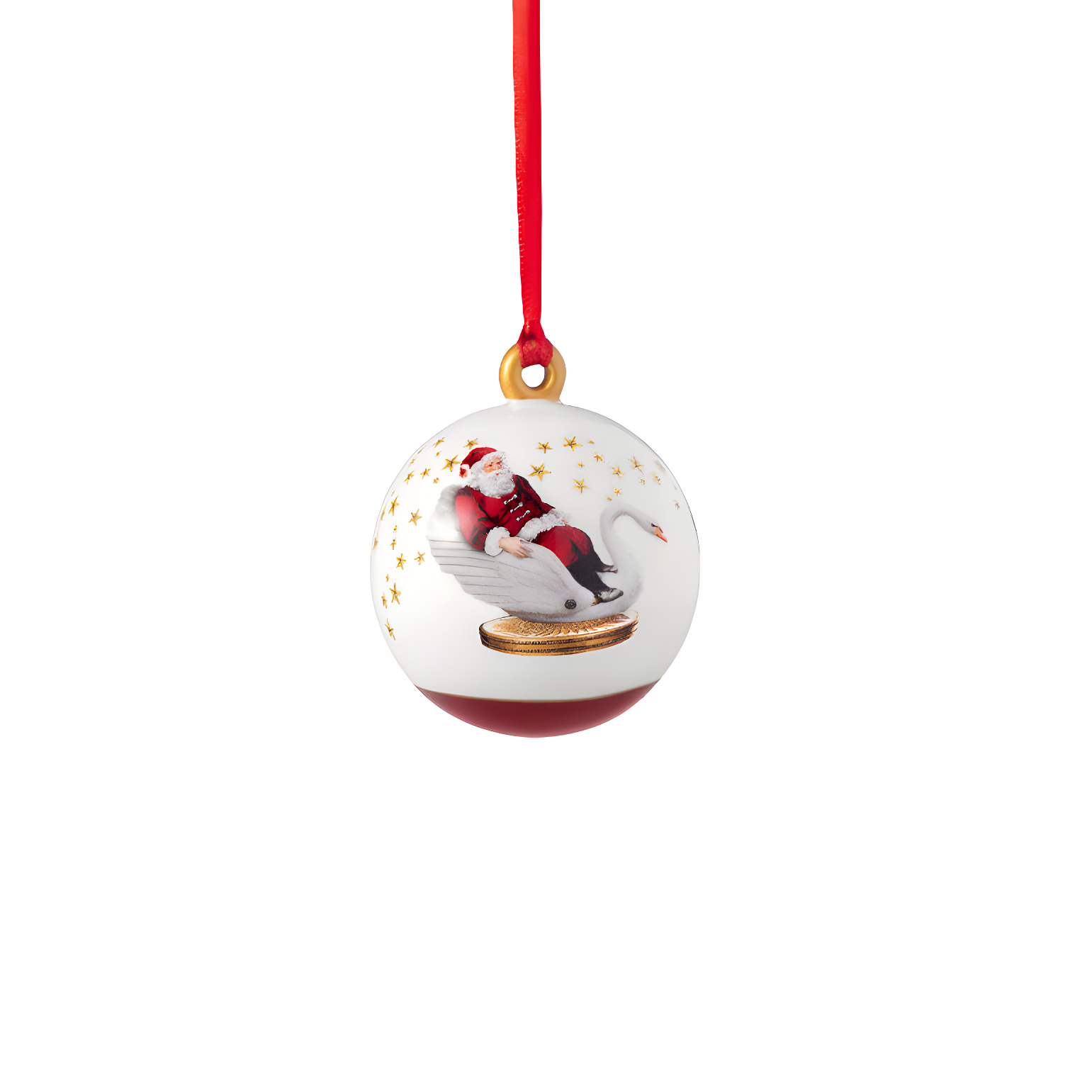 Annual Christmas Edition 2024 Red and White Porcelain Ornament