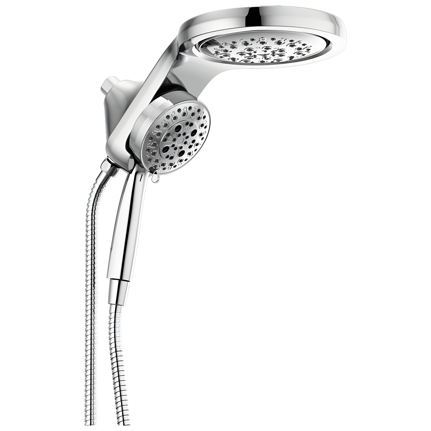 Chrome Dual Shower Head with Handheld Spray and 5 Functions