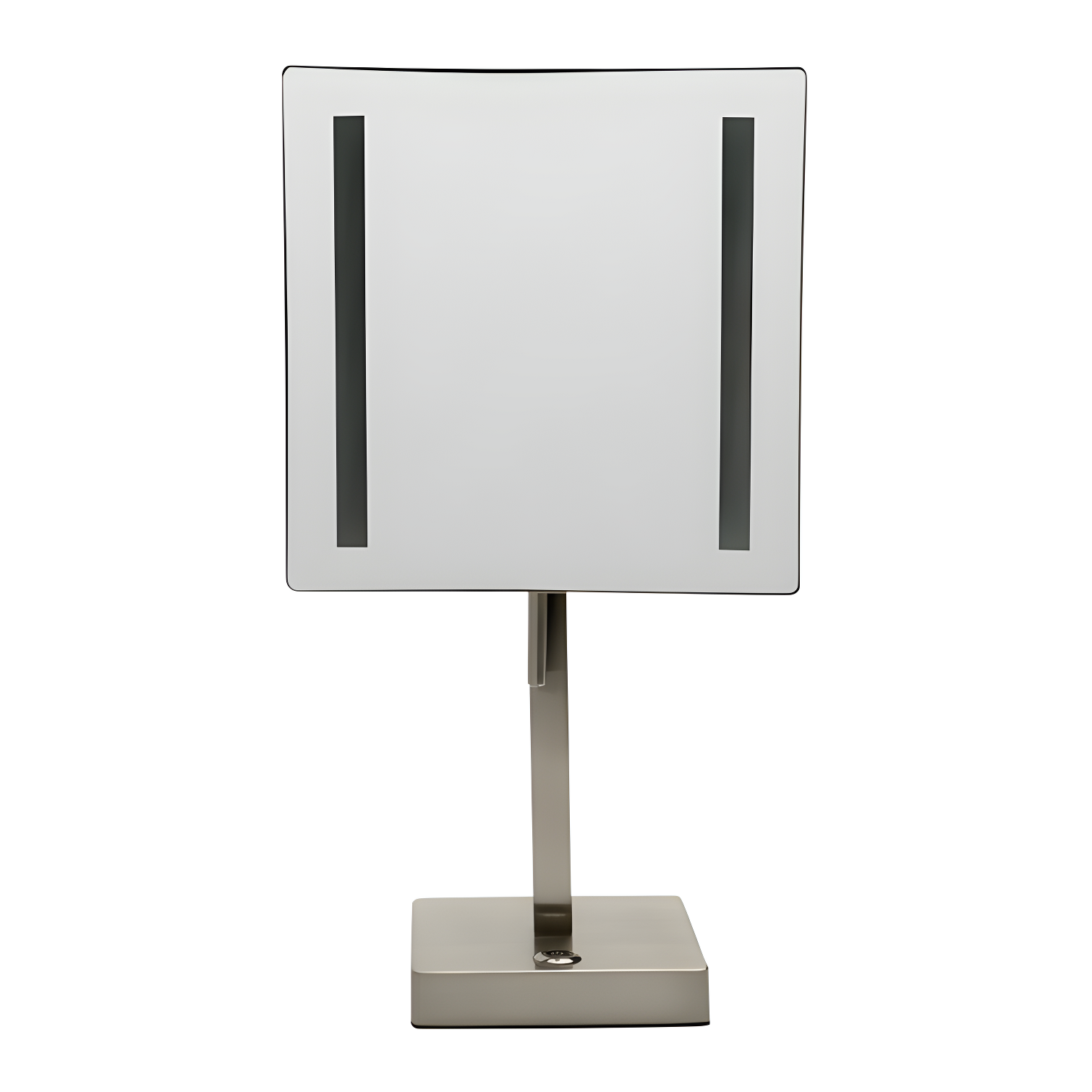 Brushed Nickel Square 8" LED Magnifying Countertop Mirror