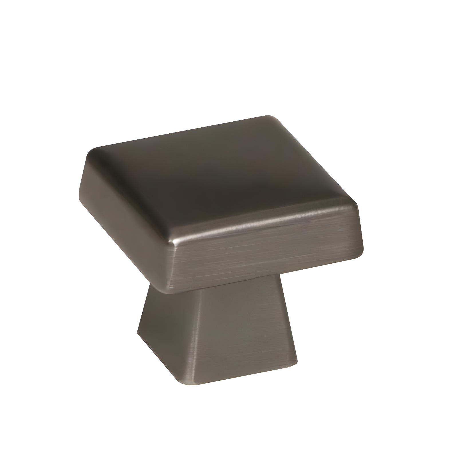 Gunmetal Square Modern Industrial Cabinet Knob with Mounting Hardware