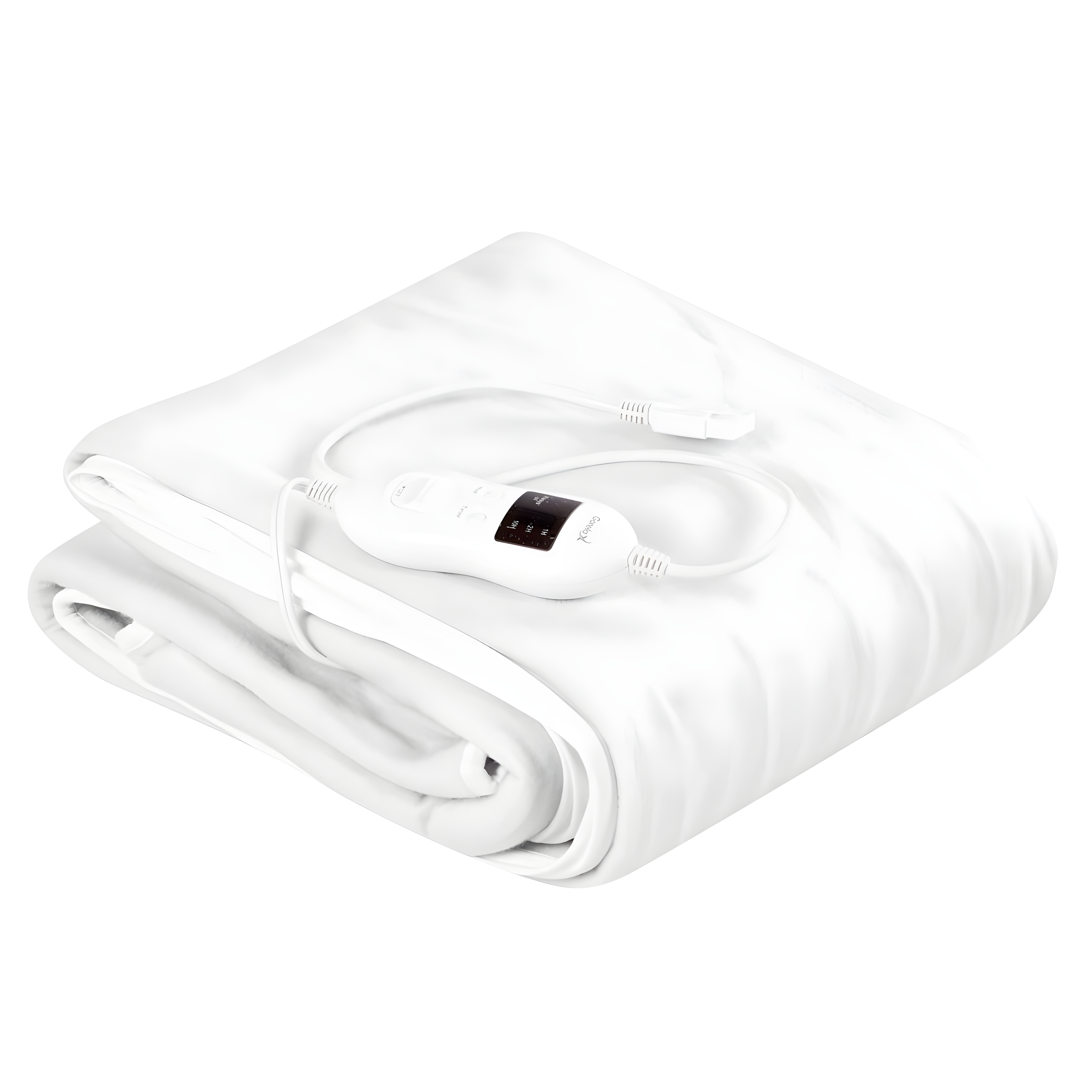 Full Size White Electric Heated Mattress Pad with Timer