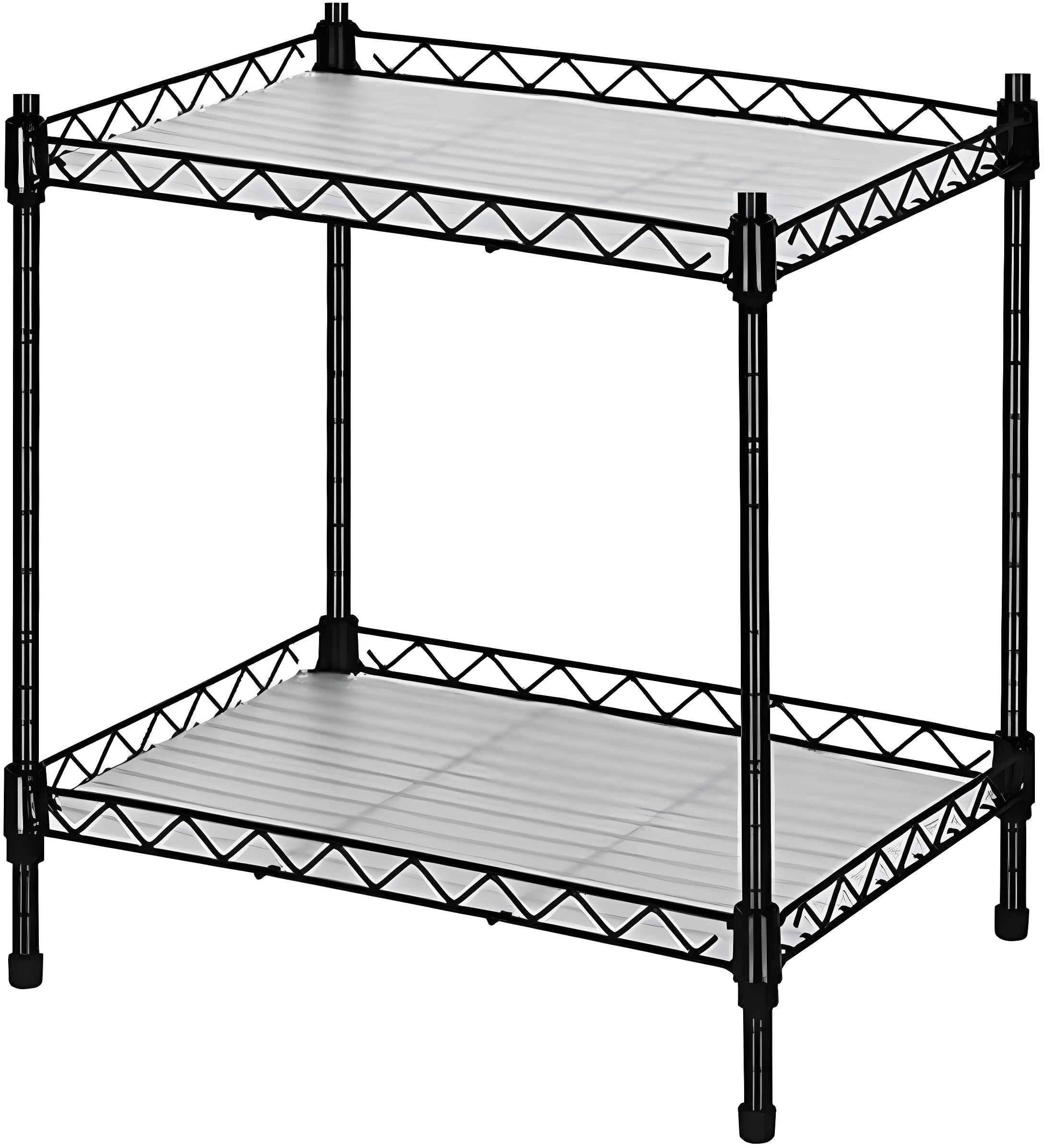 Black 2-Tier Rectangular Wire Kitchen Storage Shelf