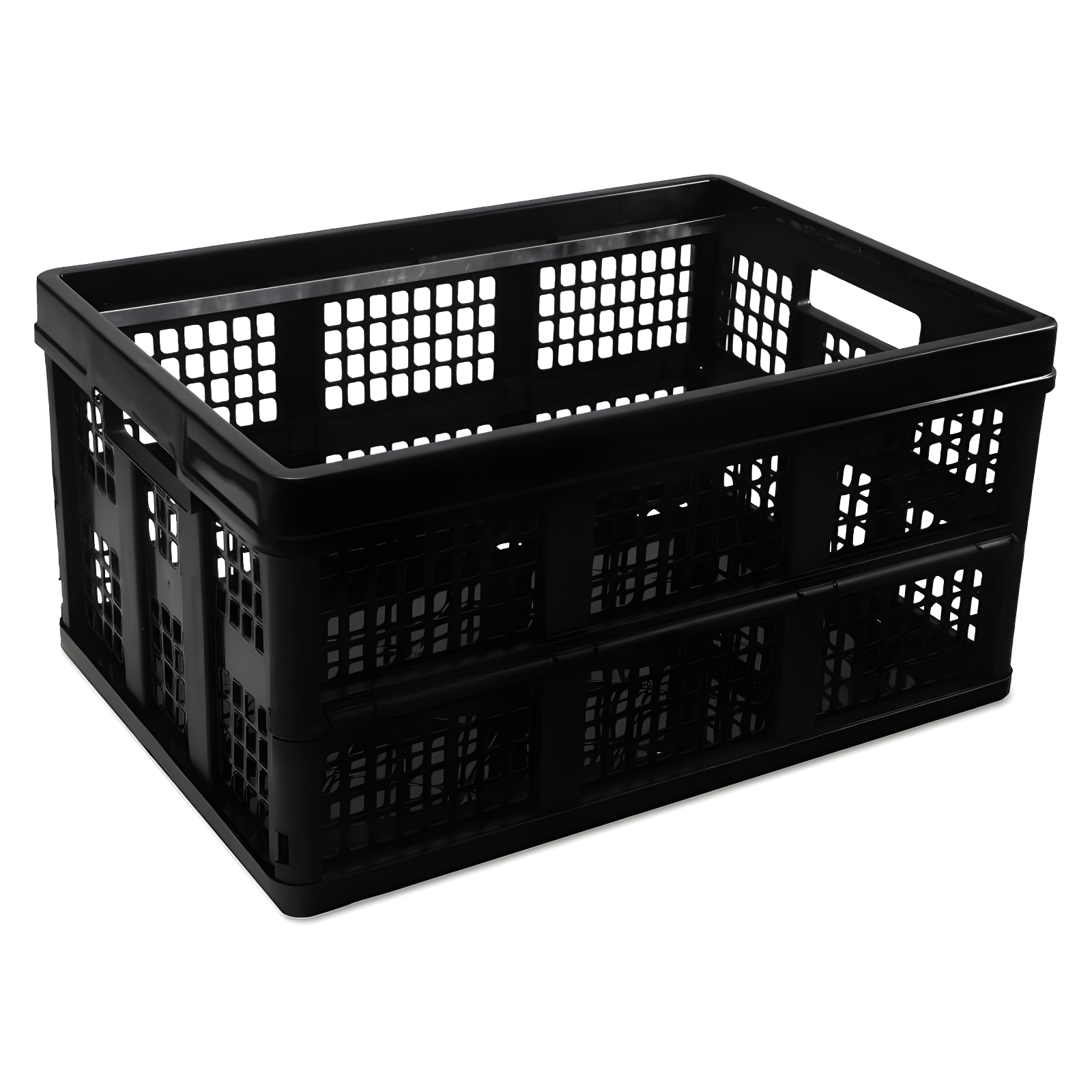 Universal Black Heavy-Duty Plastic Collapsible Filing Storage Tote