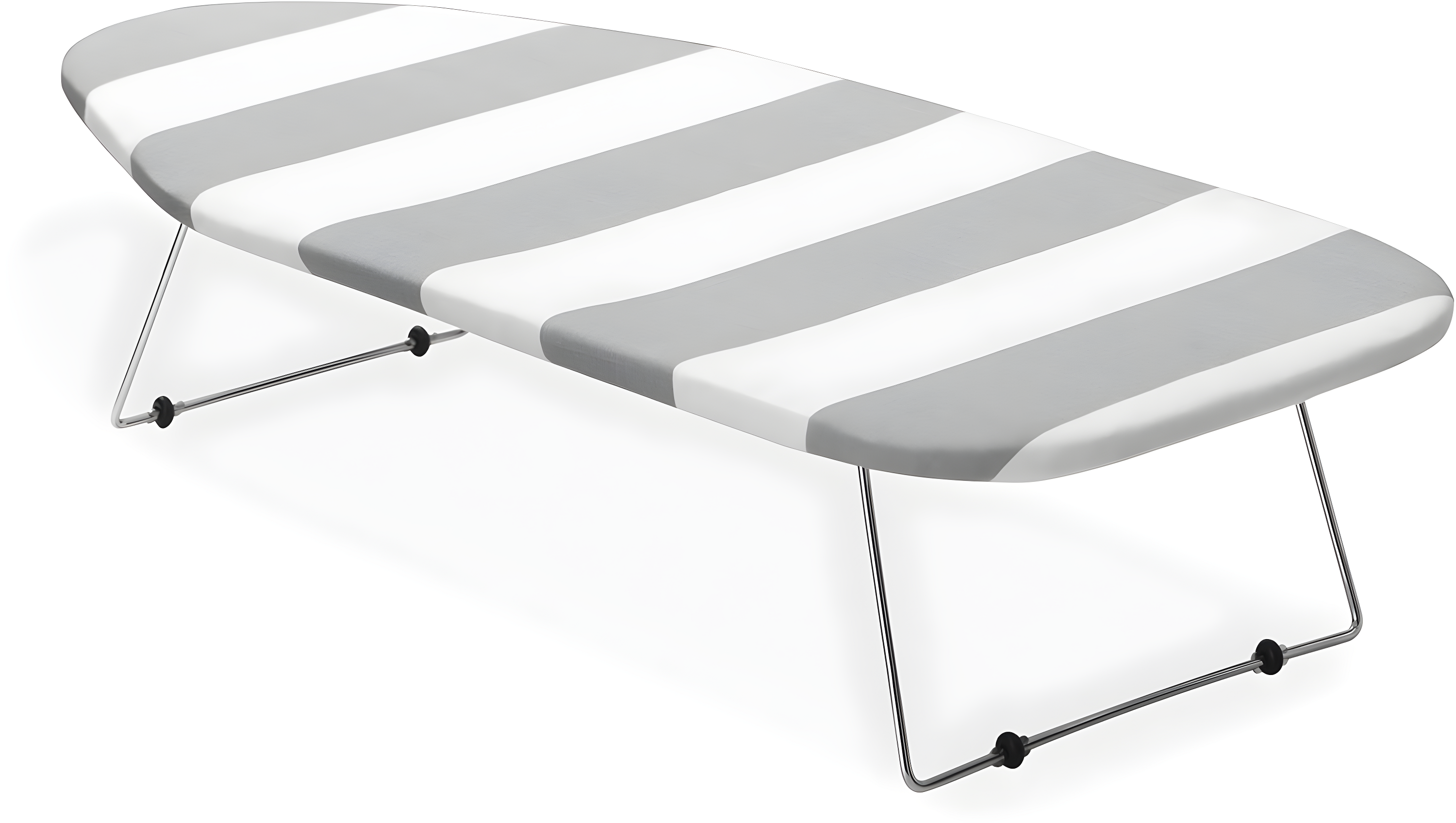 Grey and White Striped Tabletop Ironing Board with Steel Legs