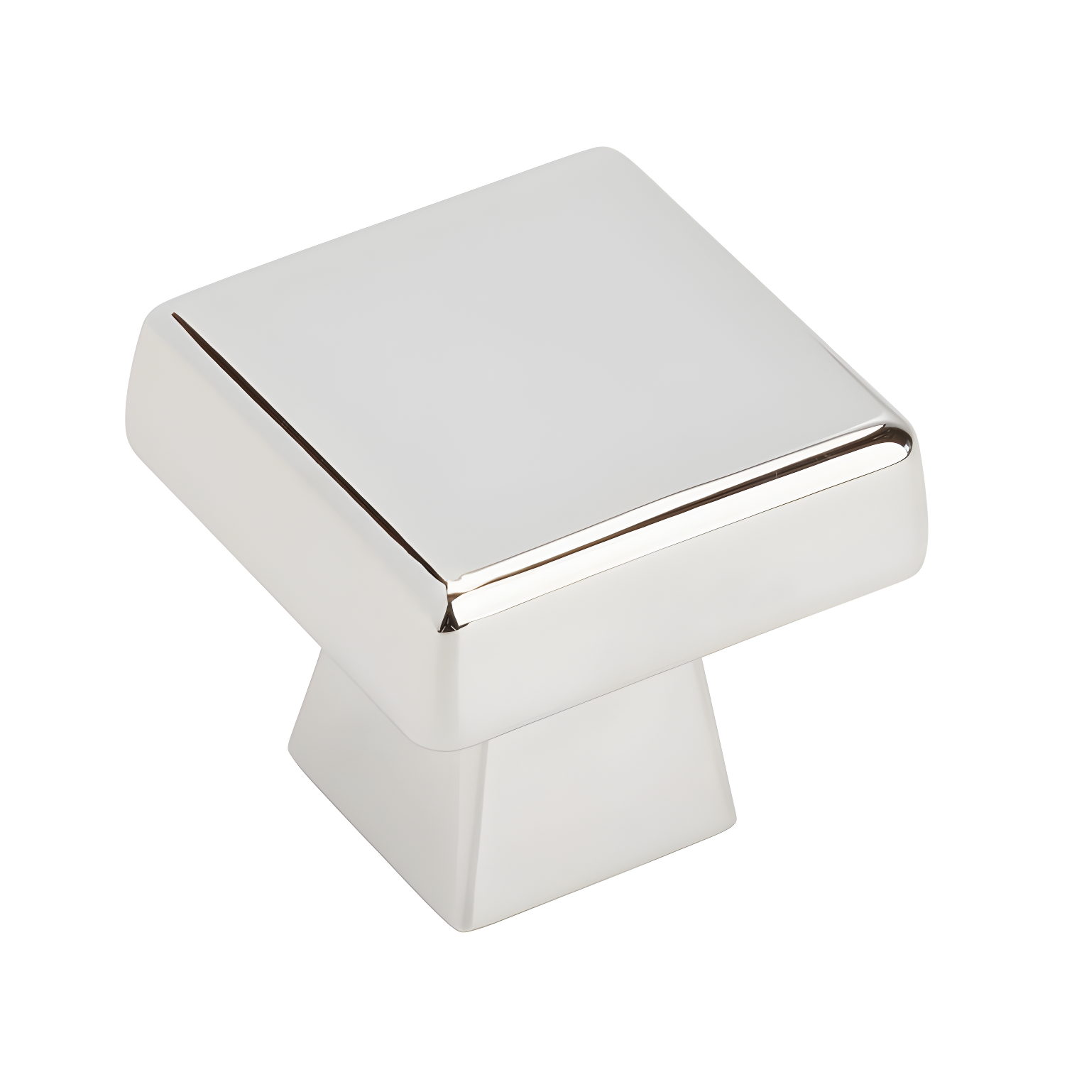 Polished Chrome Square Cabinet Knob with Mounting Hardware