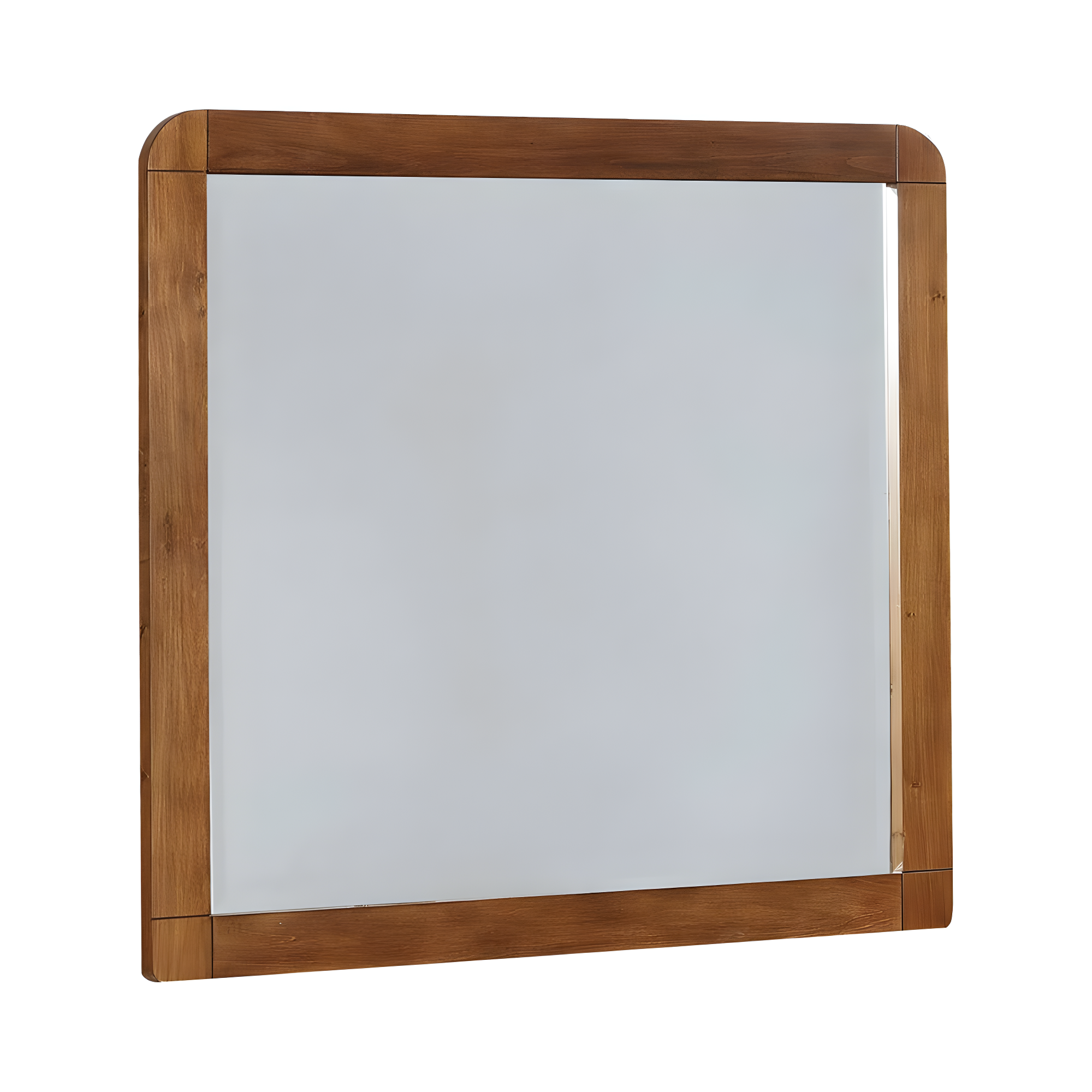 Contemporary Dark Walnut Square Wall Mirror 39.75"