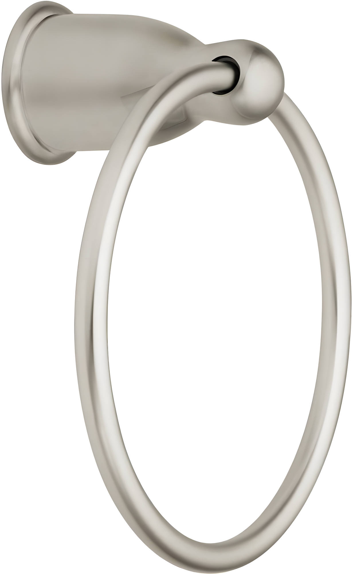 Satin Nickel Wall-Mounted Towel Ring with Concealed Screws