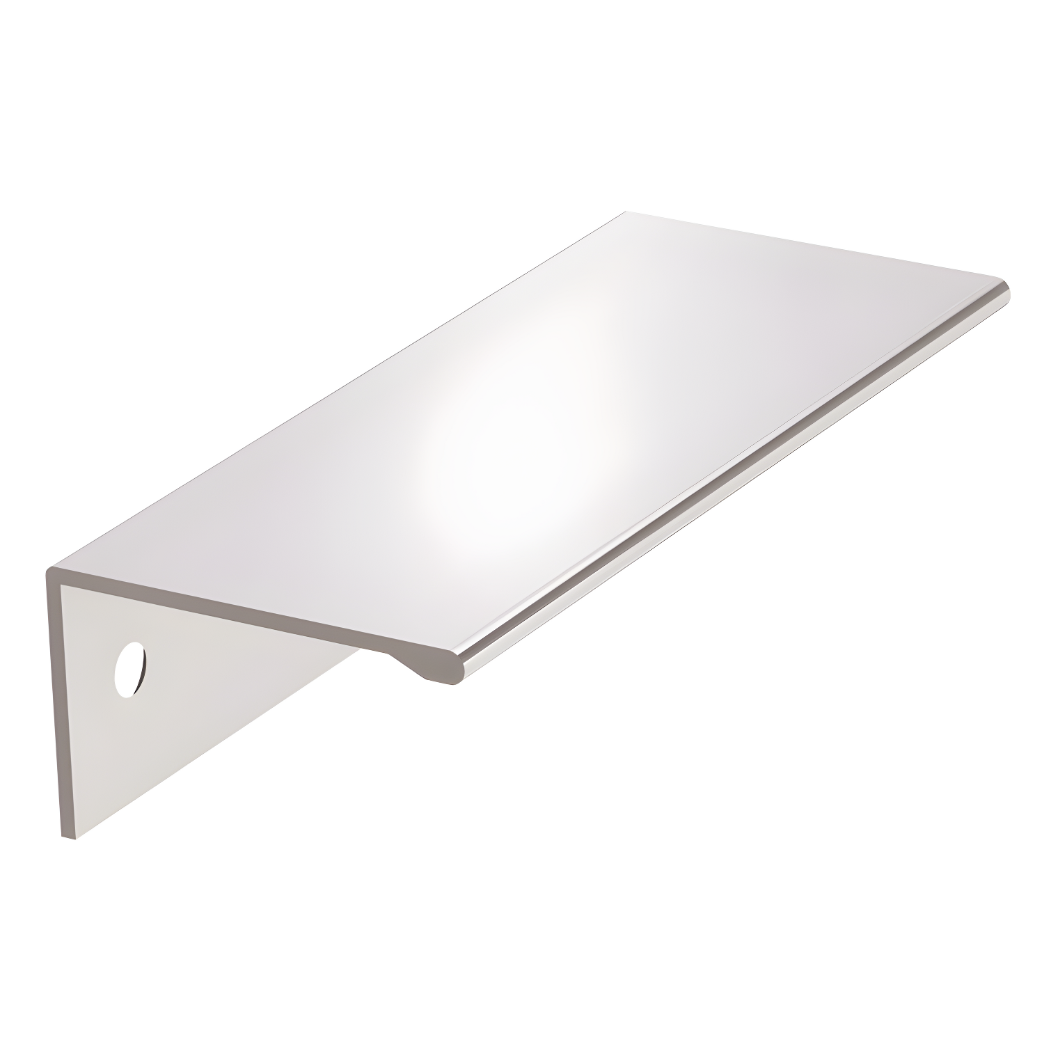 Polished Chrome Modern Finger Cabinet Pull with Mounting Hardware