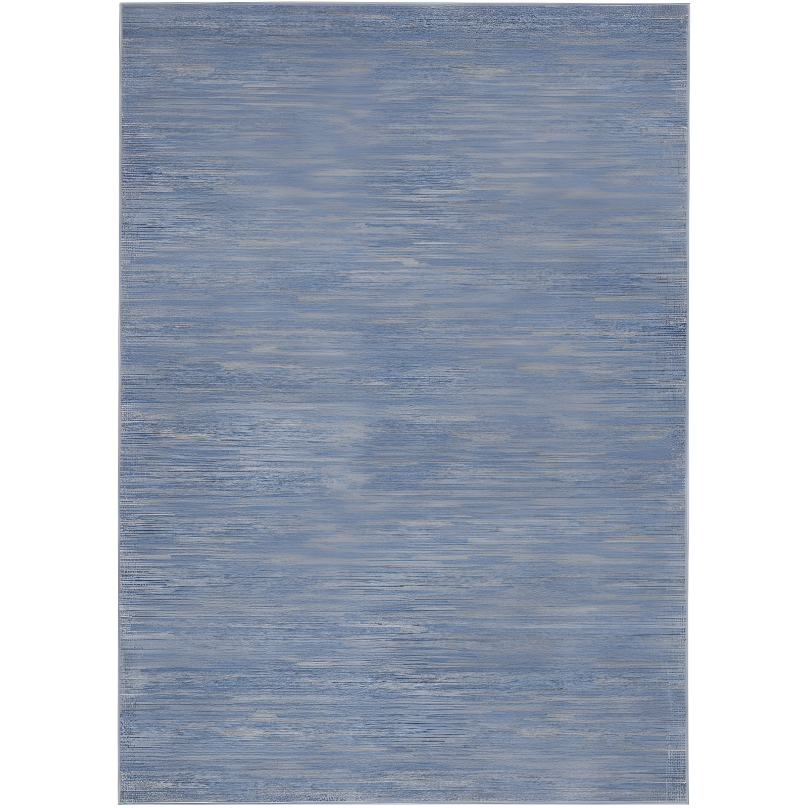 Blue and Grey Rectangular Synthetic 4' x 6' Reversible Rug