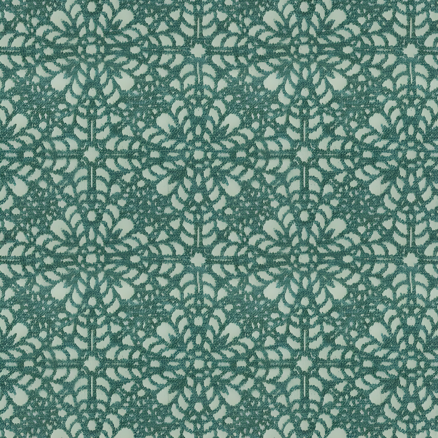 Aqua Lightweight Polyester Upholstery Fabric with Stylized Motif