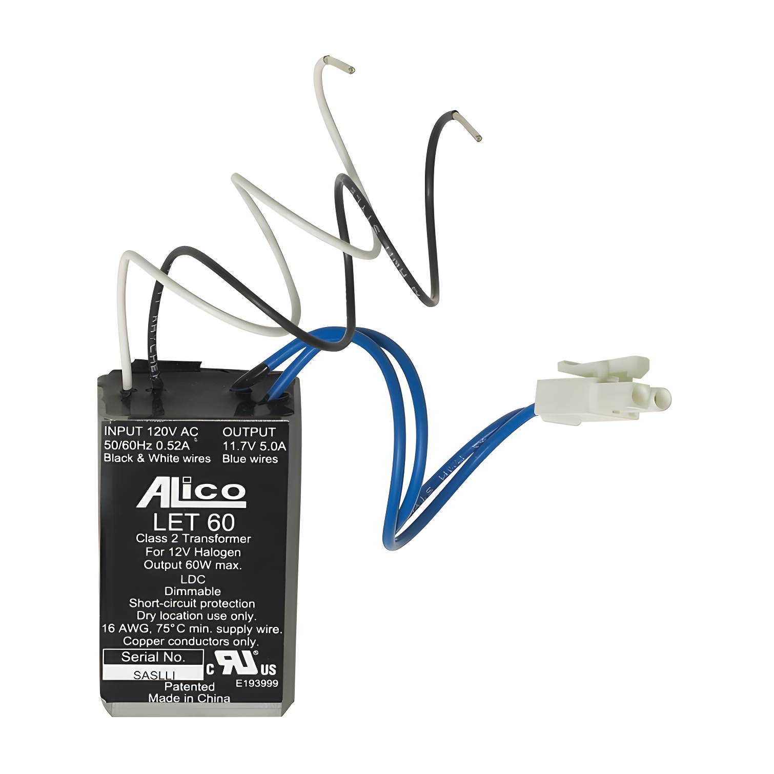 Compact Black and Blue 12V Electronic Transformer