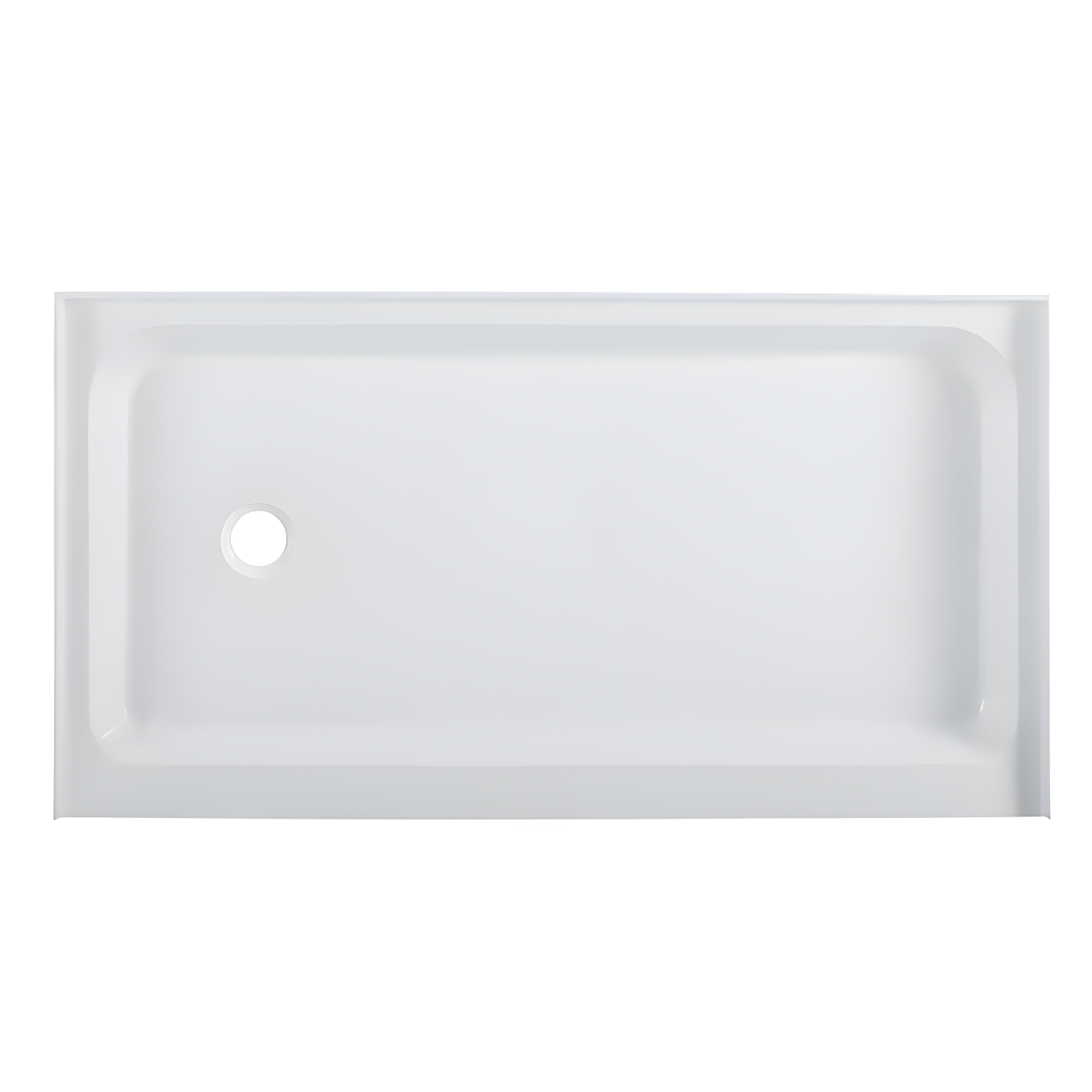 Voltaire 60" x 34" White Acrylic Shower Base with Left Drain