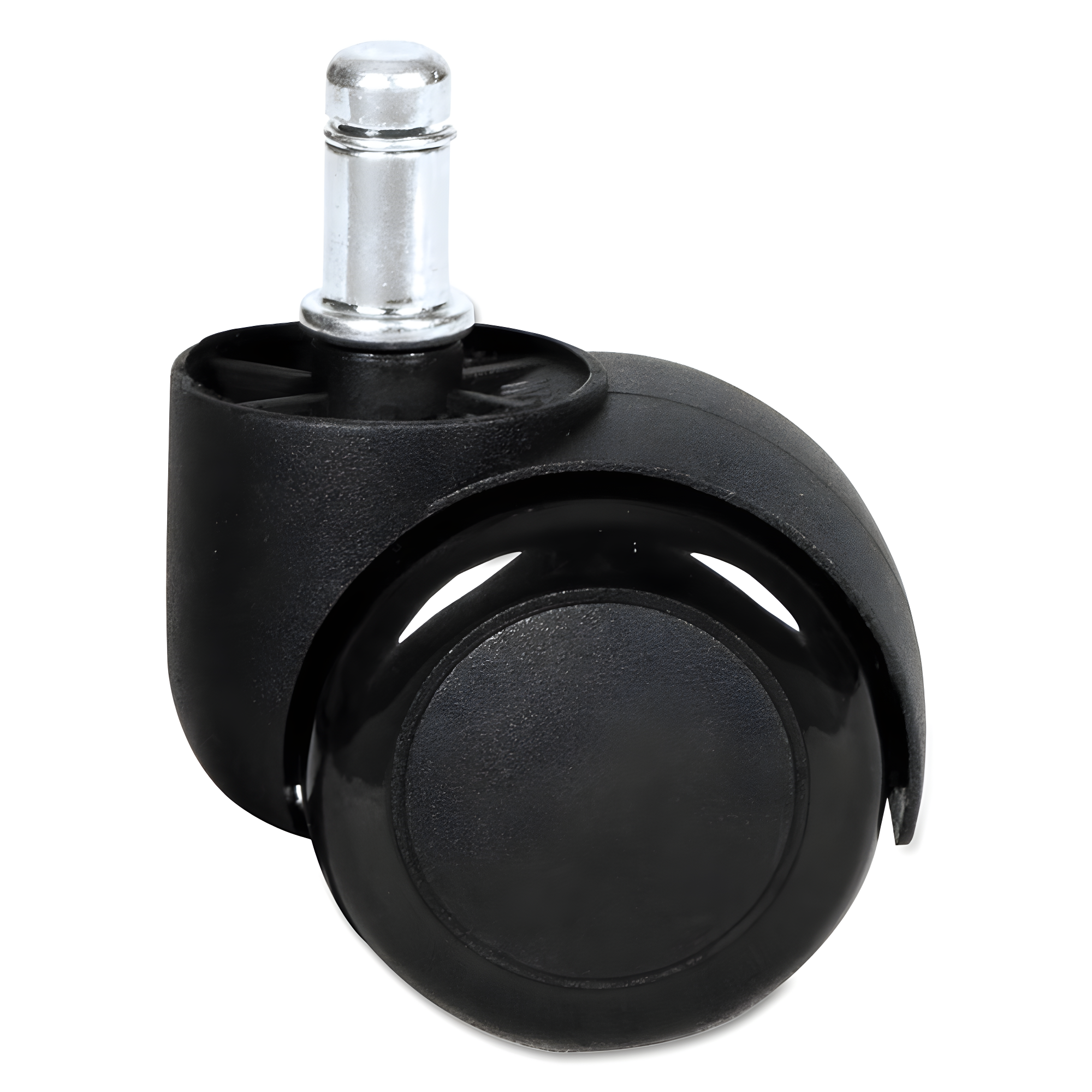 Black Dual Wheel Hooded Casters with B Stem, 2"