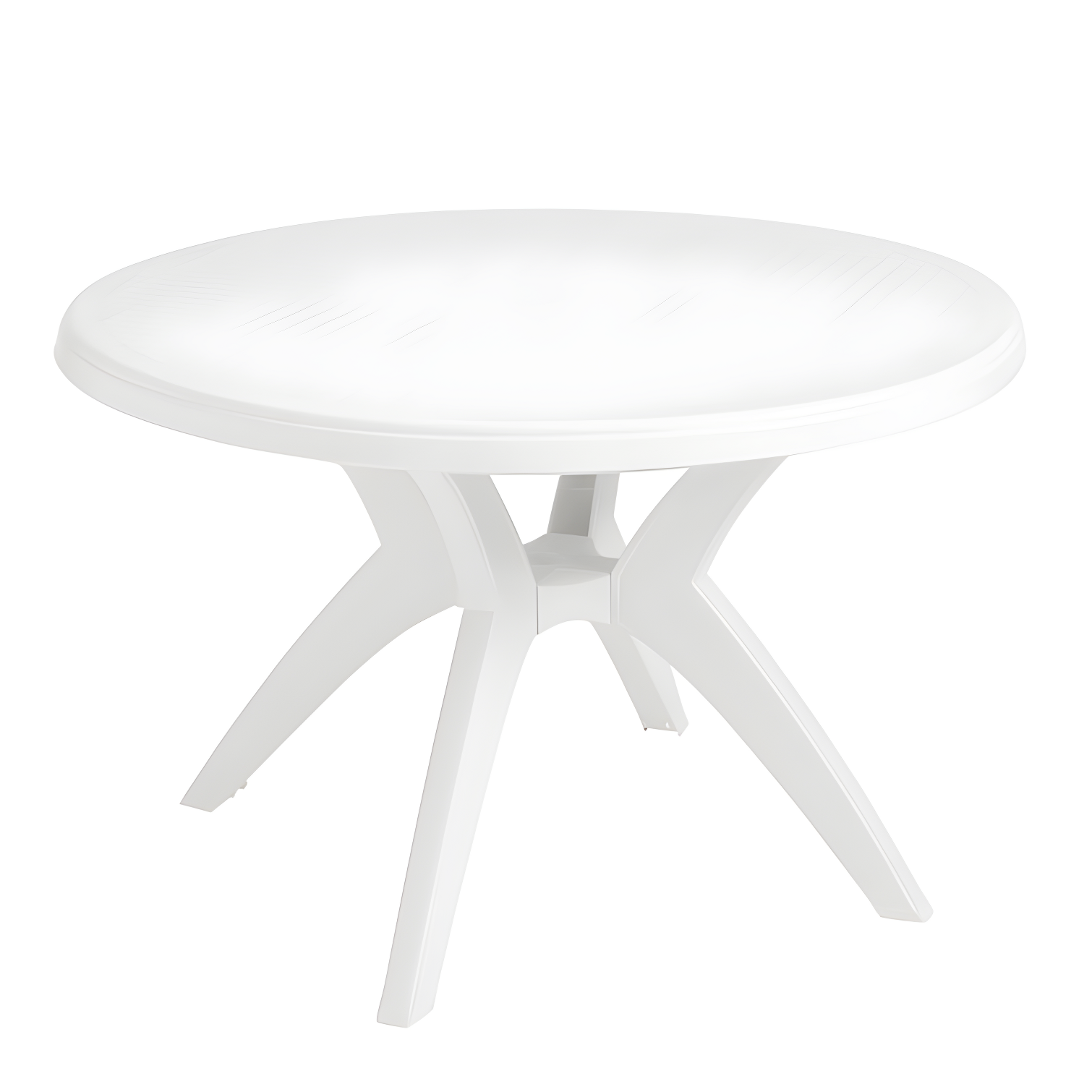 White Resin Round Pedestal Outdoor Table, 46"