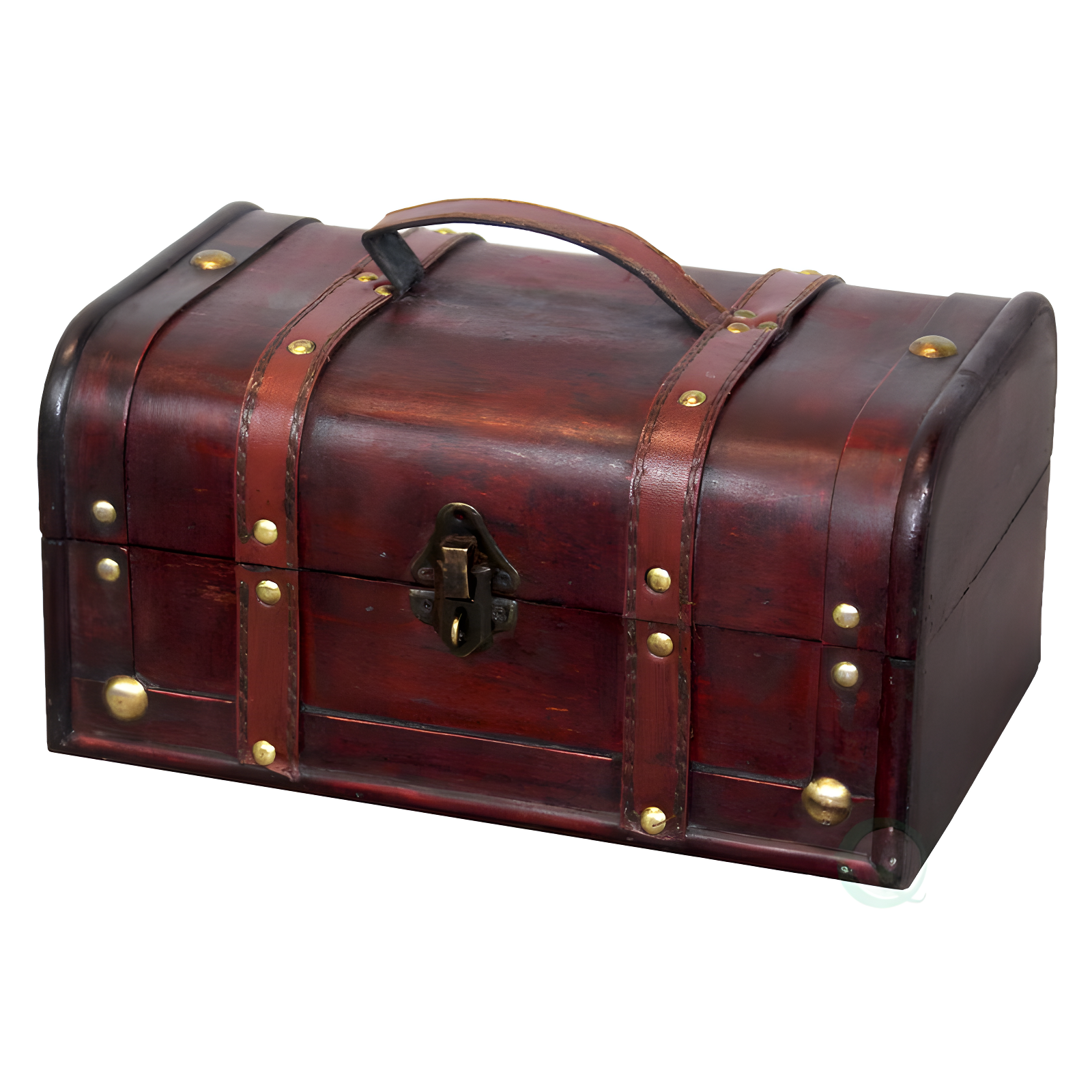 Small Cherry Wood Vintage Treasure Chest Organizer