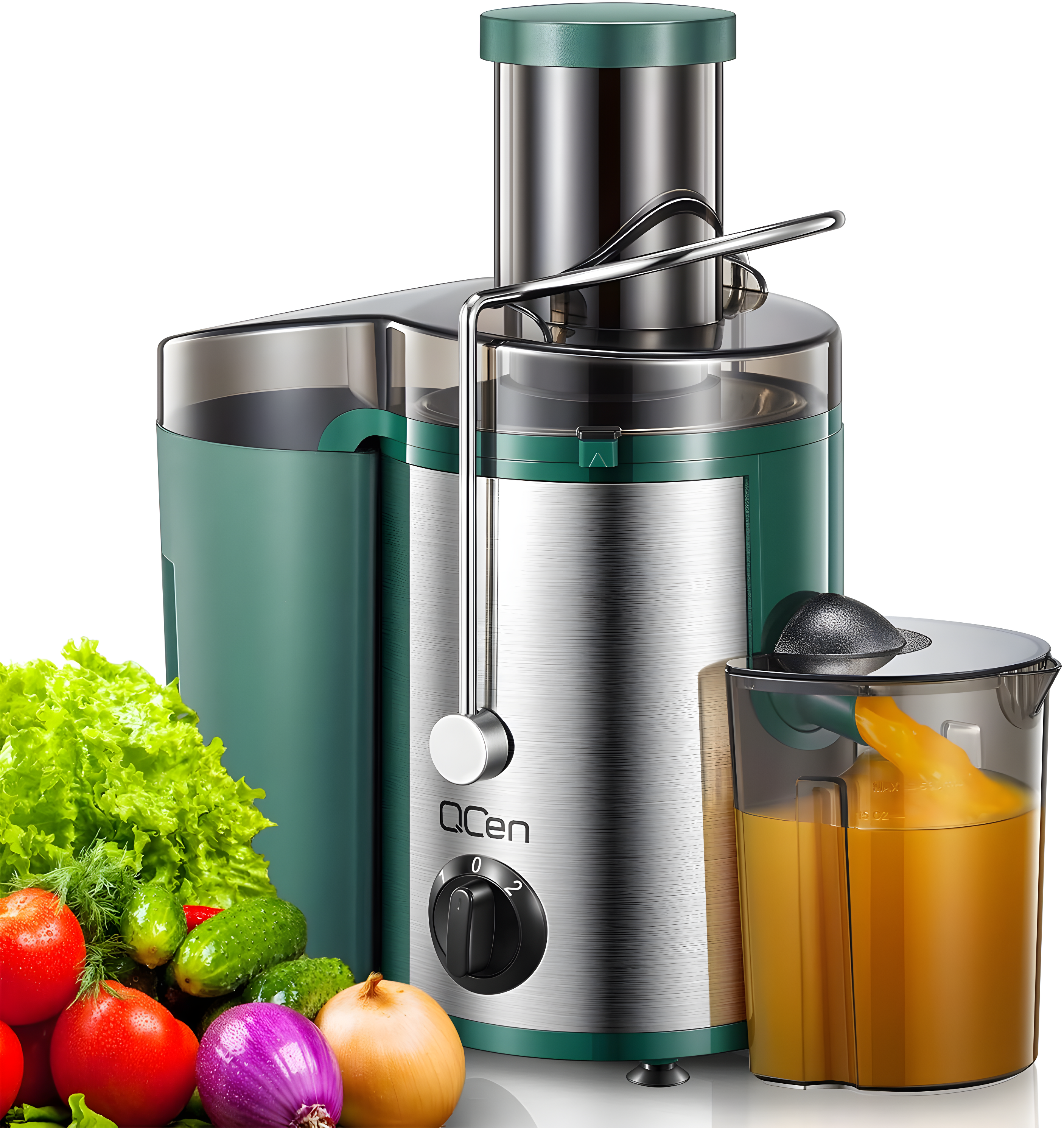 500W Blue Stainless Steel Centrifugal Juicer with Variable Speed