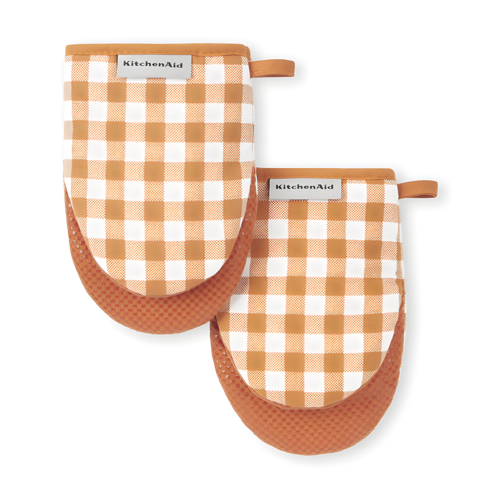 Honey Gingham Silicone Mini Oven Mitt 2-Pack Set