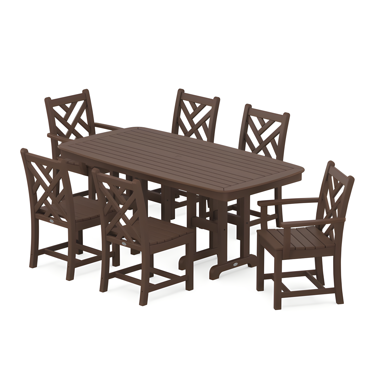 Chippendale 6-Person Mahogany Polywood Dining Set