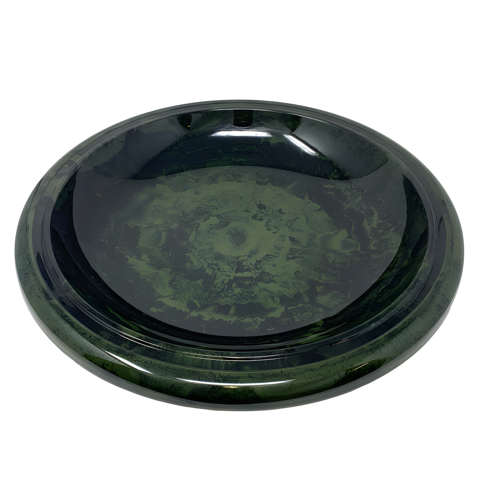 Hunter Green 19" Glossy Fiber Clay Birdbath Bowl