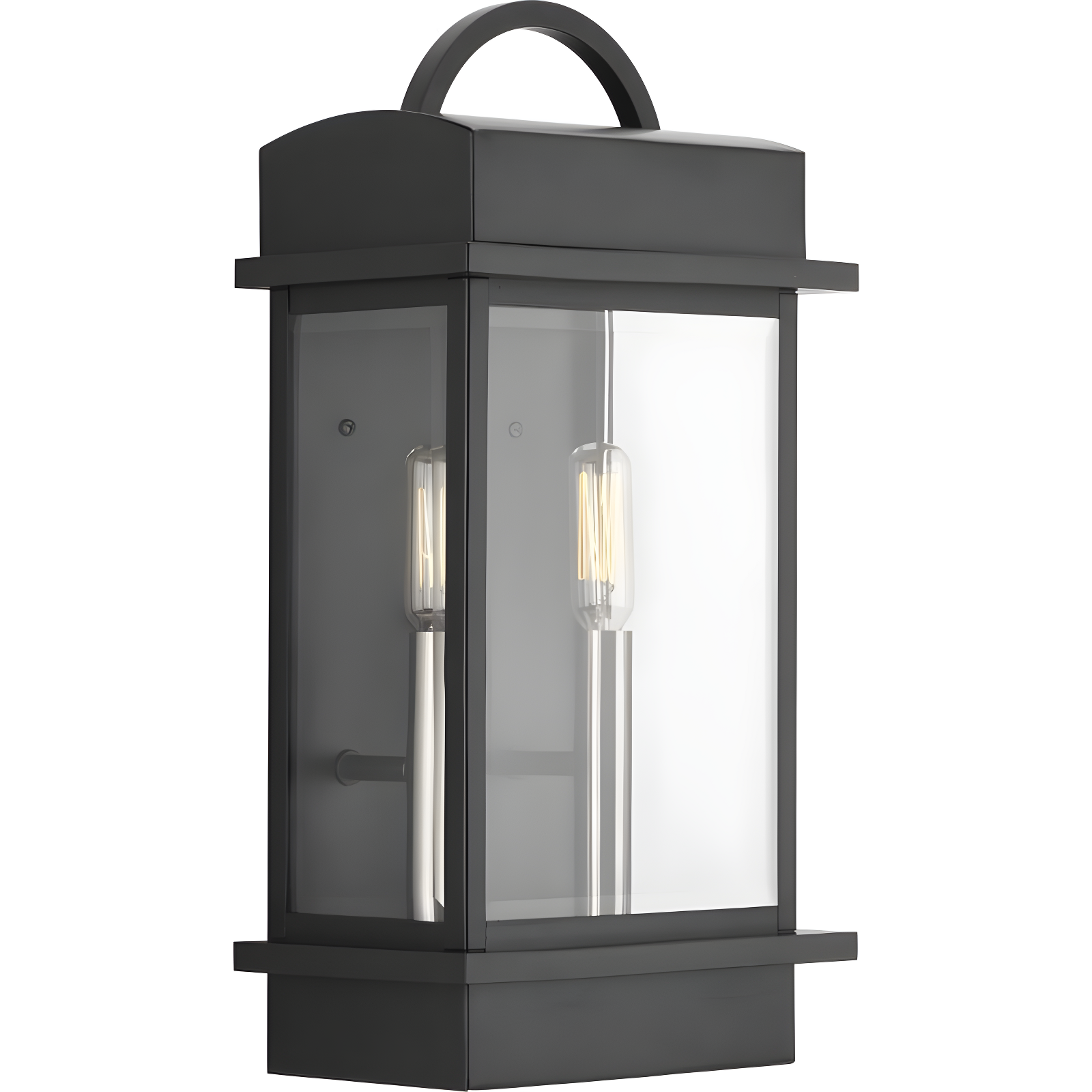 Santee Black and Bronze 15.25" Steel Outdoor Wall Lantern