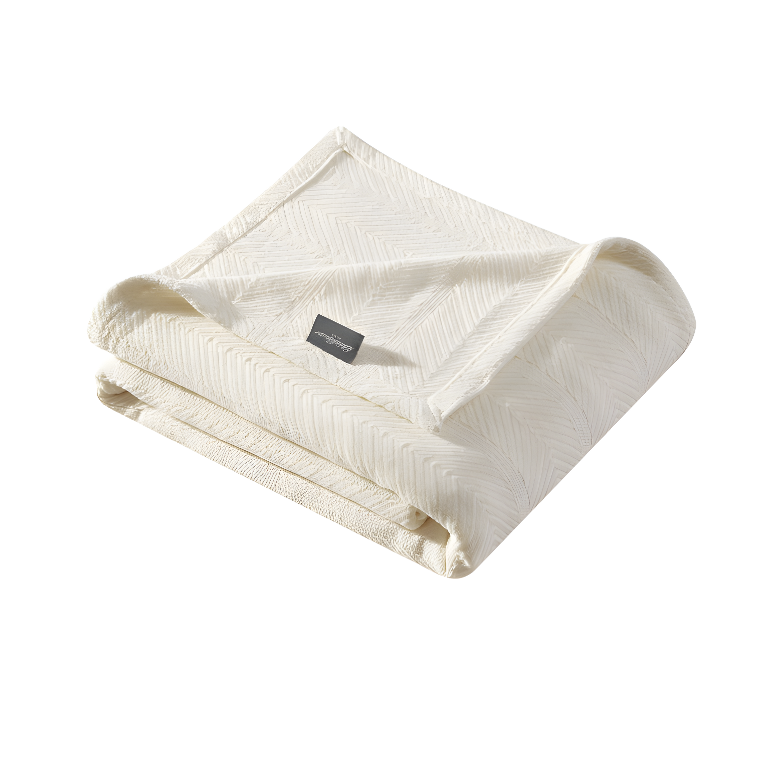 King Size Bone Cotton Knitted Reversible Blanket