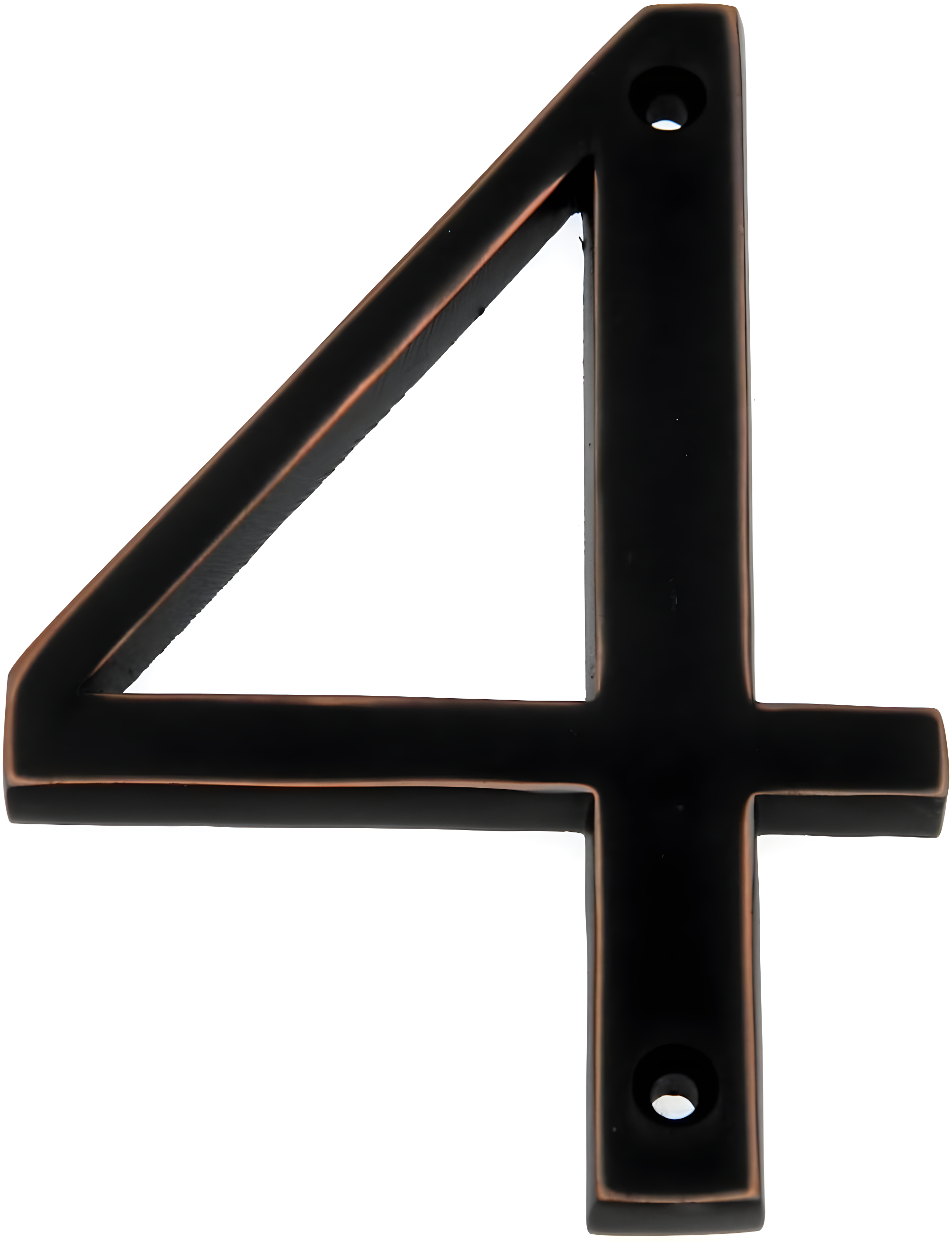 Oil Rubbed Bronze 4-Inch House Number 4 with Mounting Screws