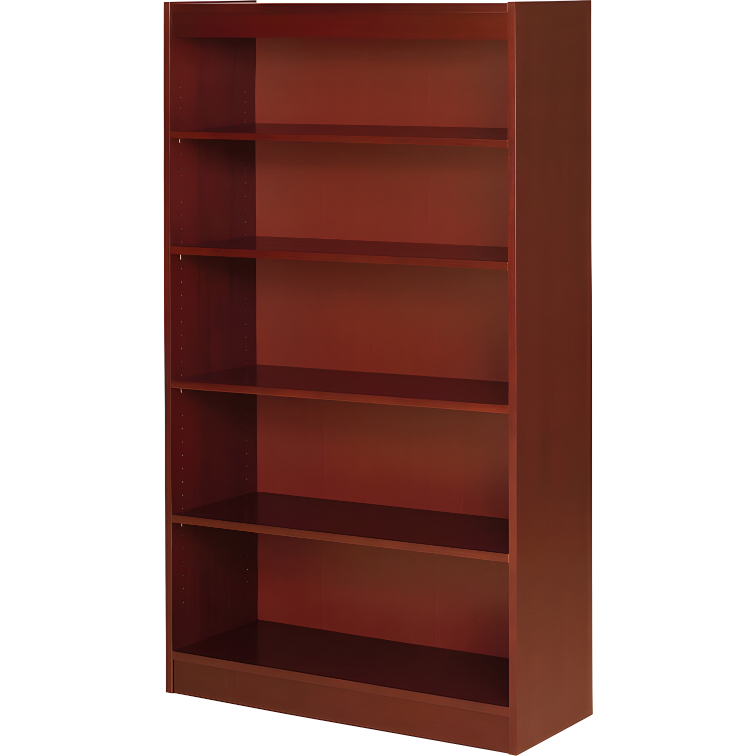 Adjustable Cherry Wood Vintage Square 5-Shelf Bookcase