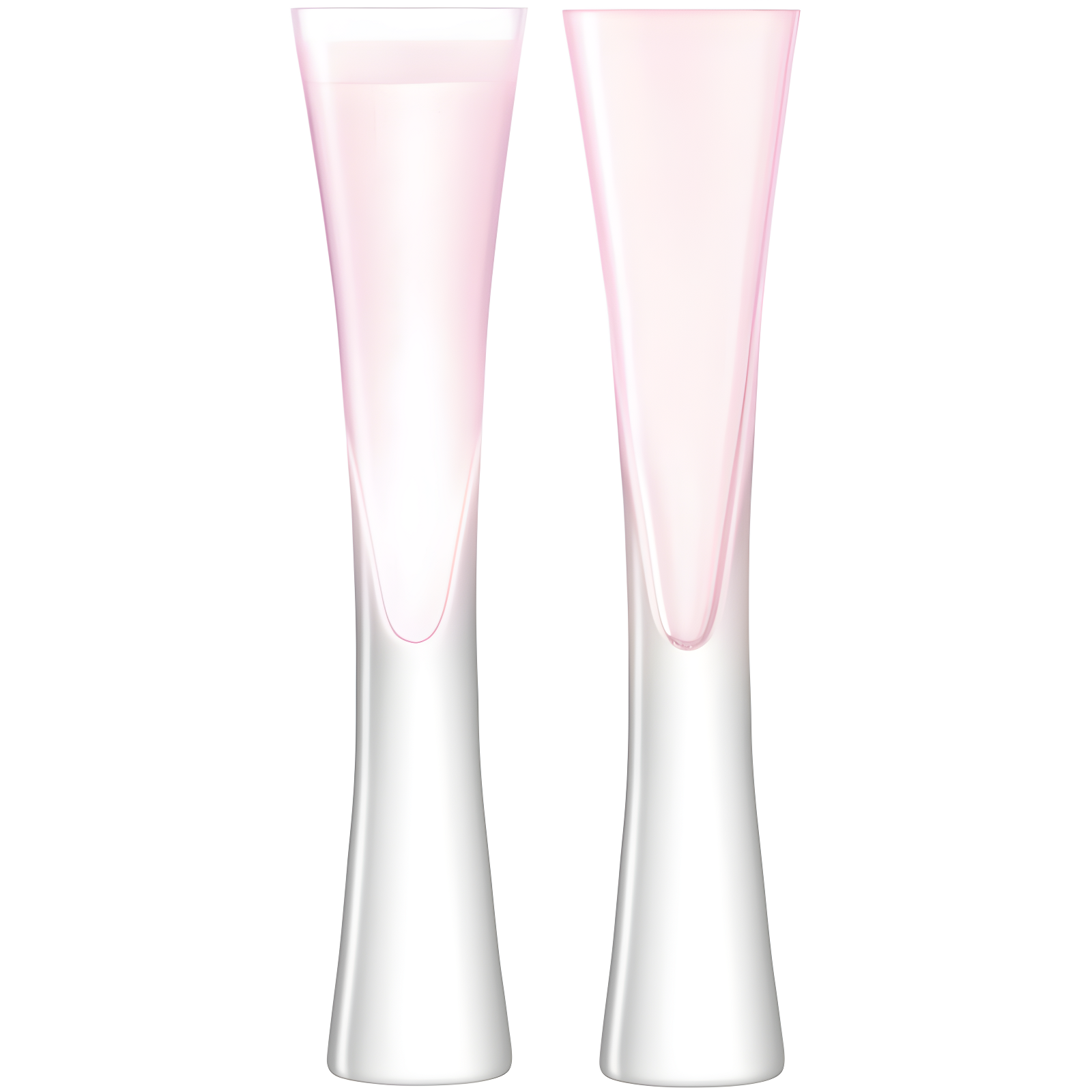 Blush Pink Handmade Glass Flute Set of 2