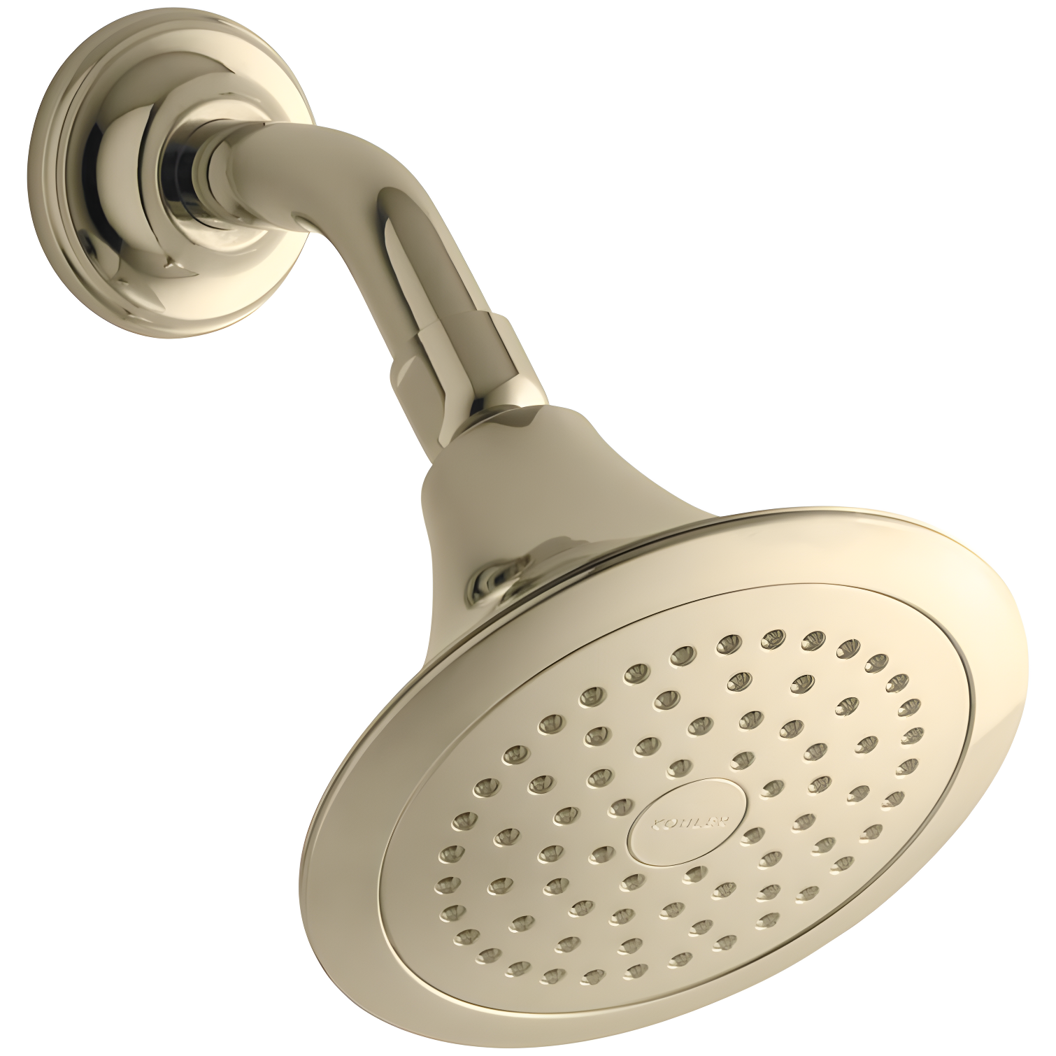 Vibrant French Gold Wall-Mount Single-Function Showerhead