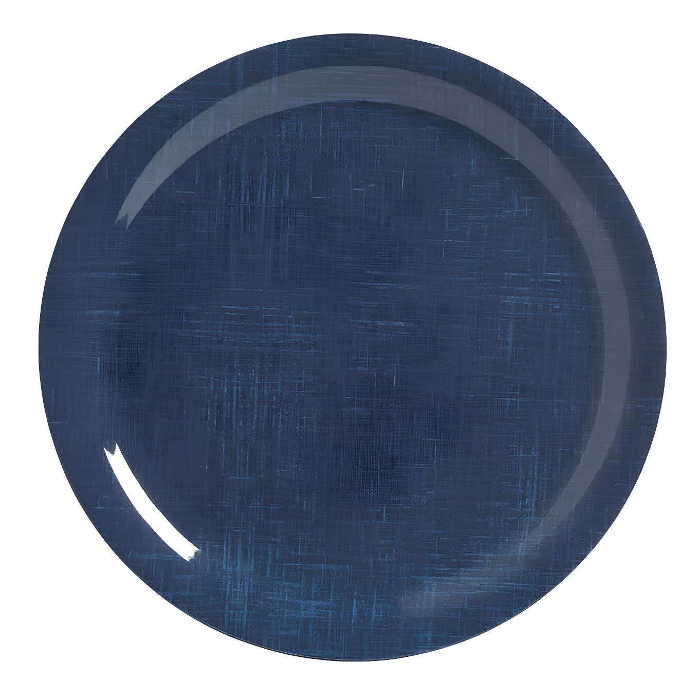 Denim Blue Melamine Round Dinner Plate with Narrow Rim