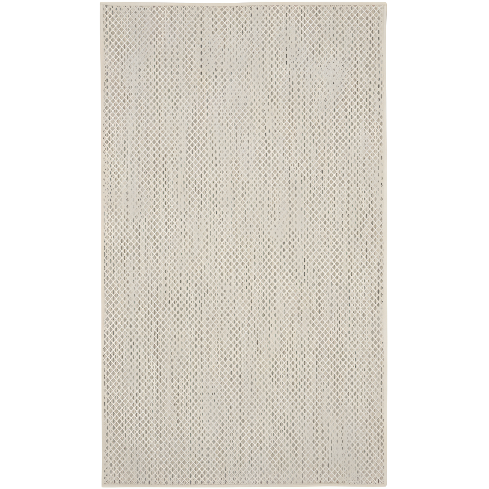 Ivory Silver Geometric Flat Woven Indoor/Outdoor Rug 3' x 5'