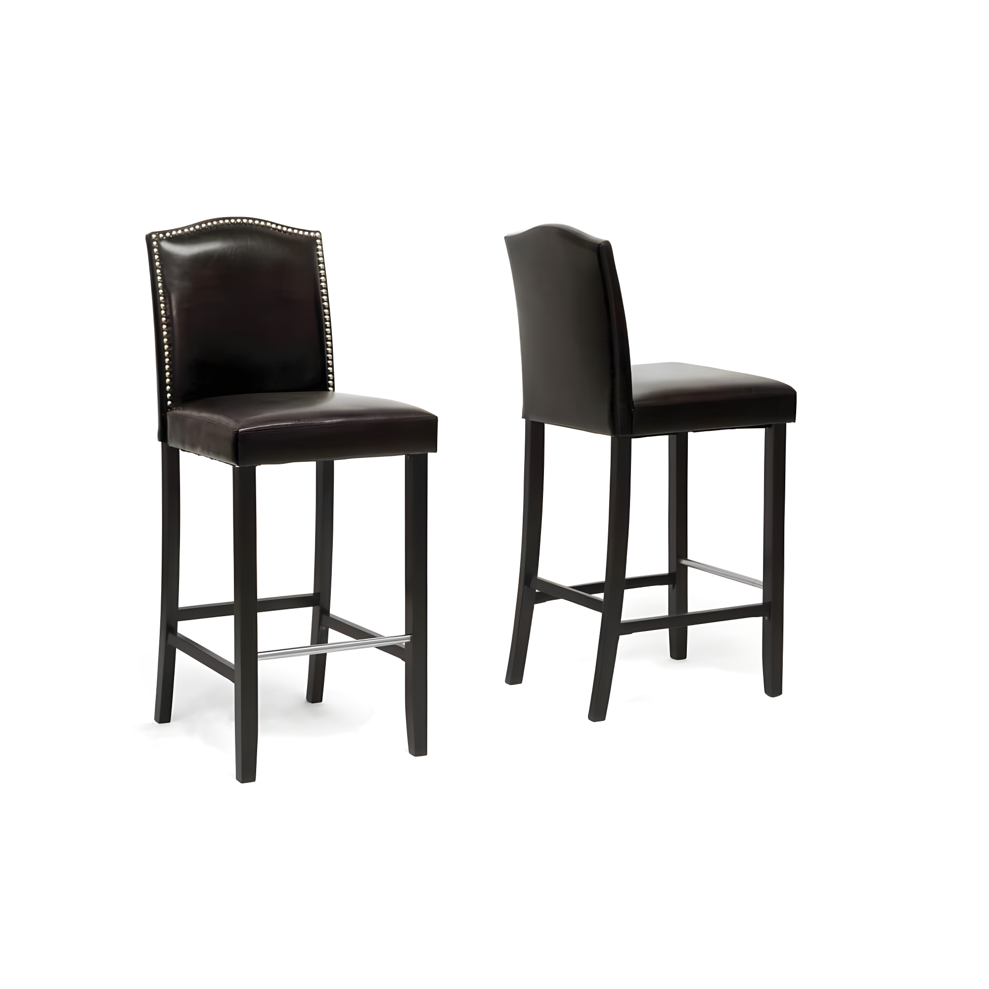 Libra 22" Dark Brown Modern Bar Stool with Nail Head Trim