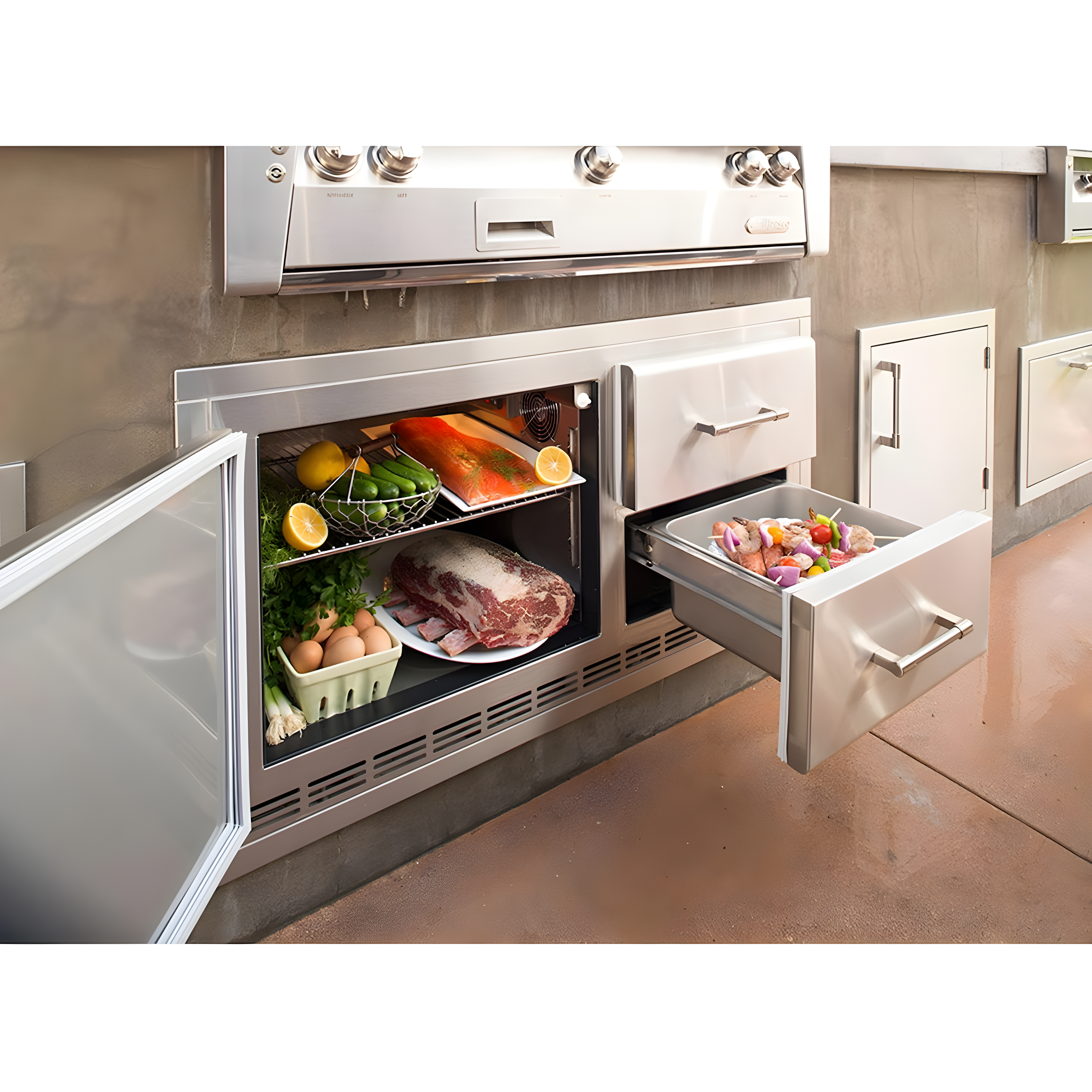 42-Inch Stainless Steel Built-In Outdoor Refrigerator