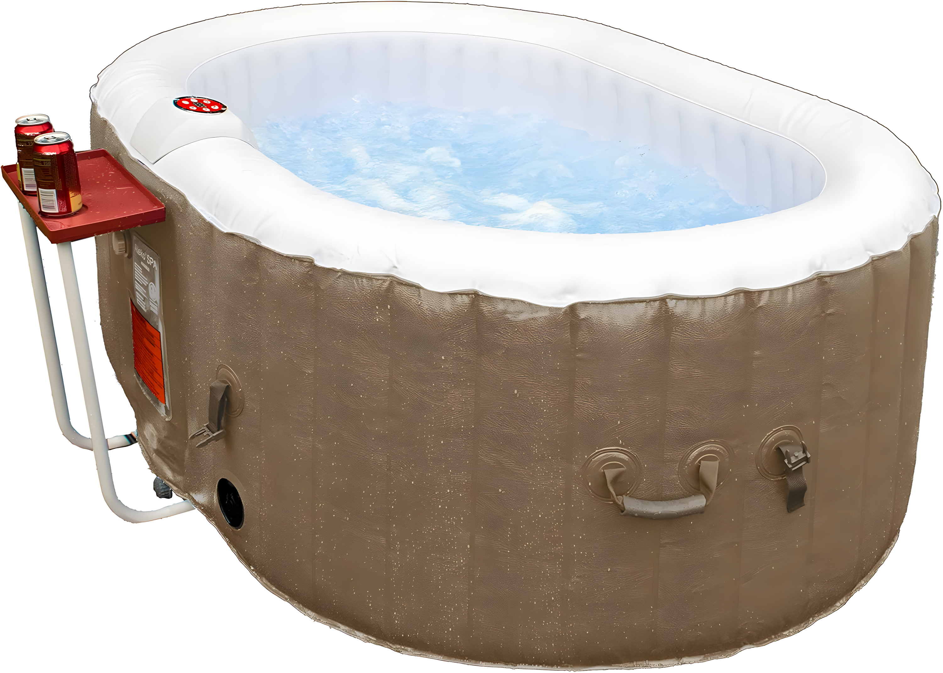 Aleko 145 Gallon Brown and White Oval Inflatable Hot Tub