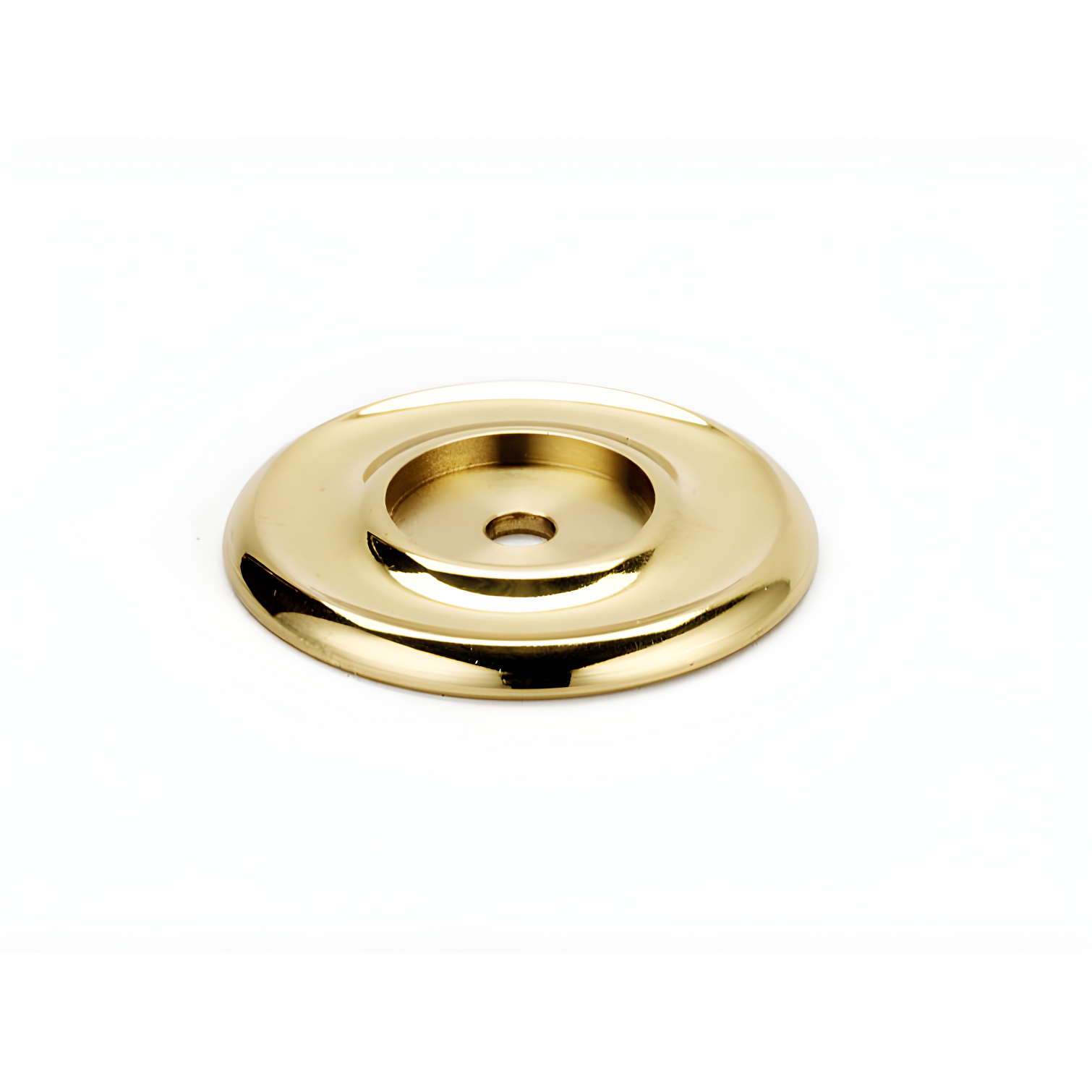 Polished Brass Traditional Round Knob Backplate