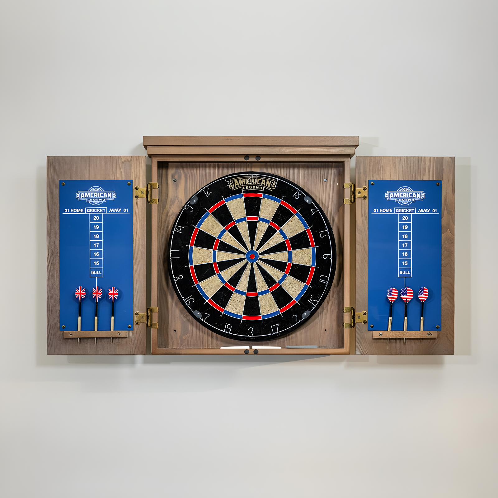 Charleston Bristle Dartboard Cabinet Set with Steel Tip Darts