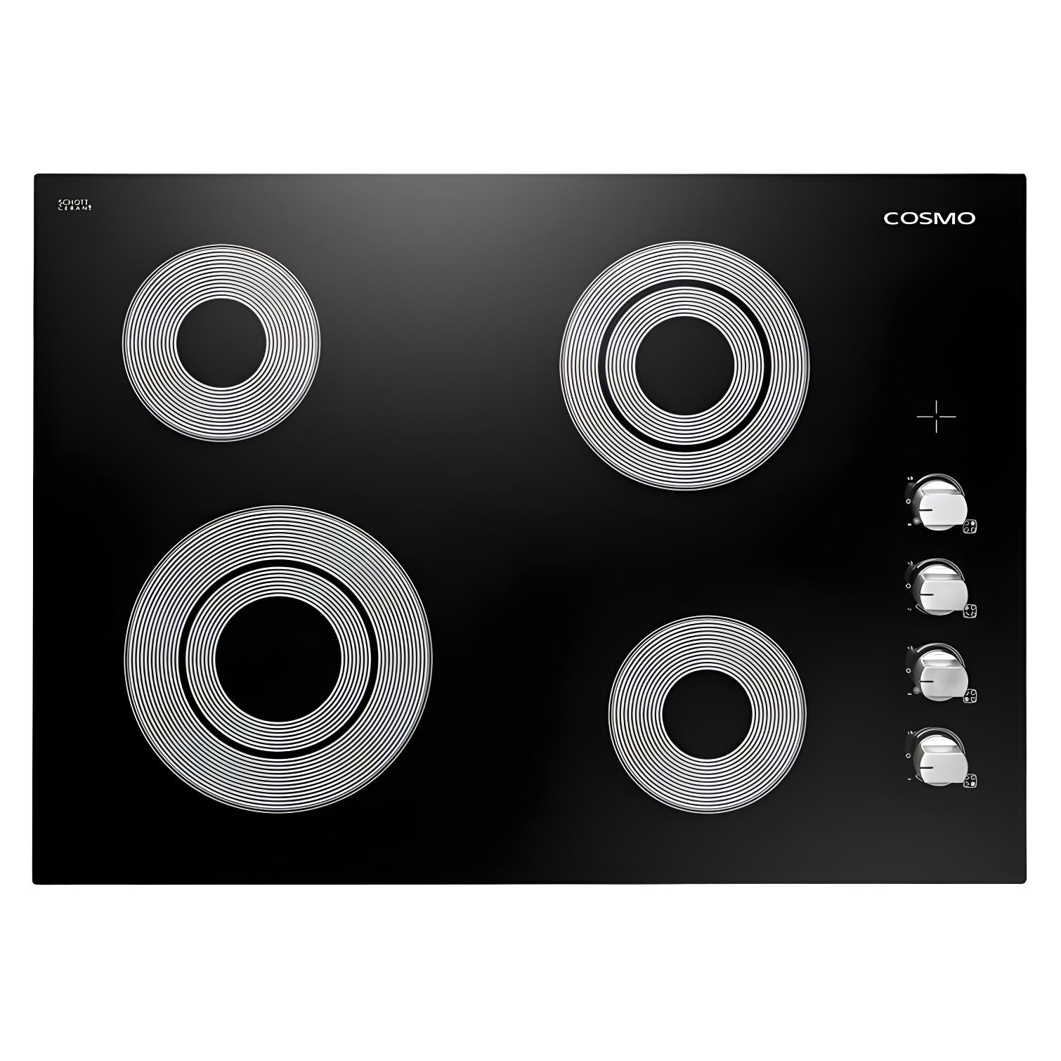 Sleek 30" Black Ceramic Glass Cooktop with Dual Zone Elements