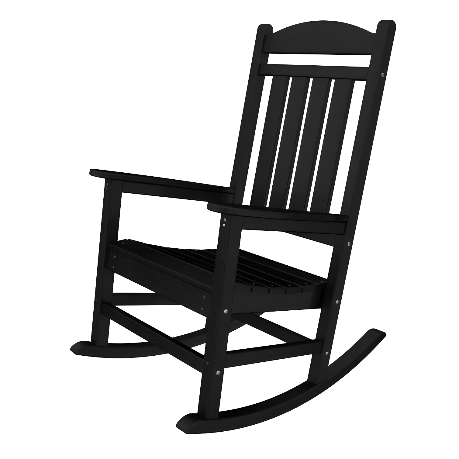 Black Polywood Presidential Rocking Chair with Arms
