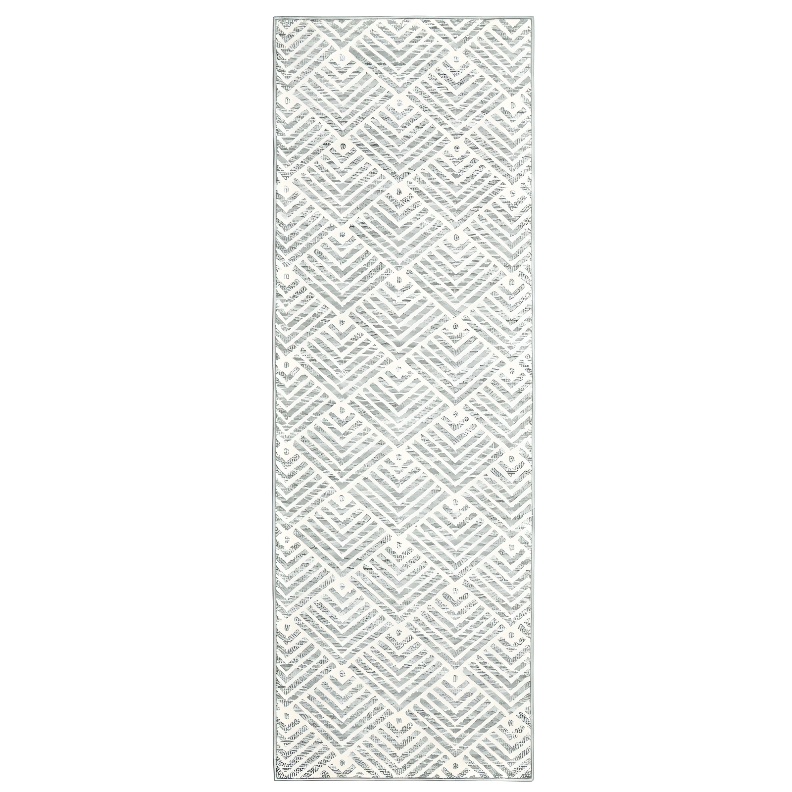 Sage Green and White Tufted Synthetic Runner Rug, 24" x 72"