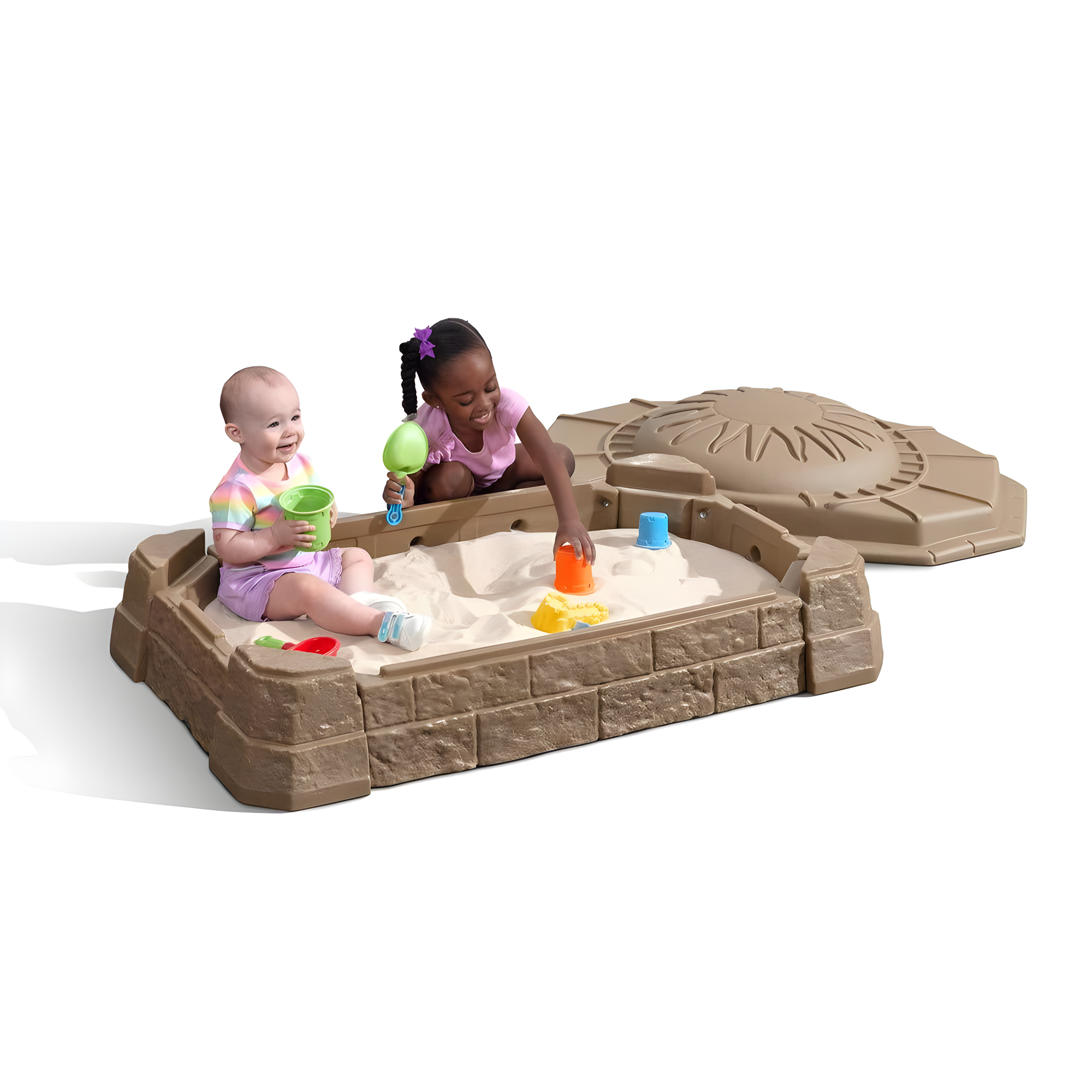 Step2 Naturally Playful Outdoor Sandbox with Lid and Tools