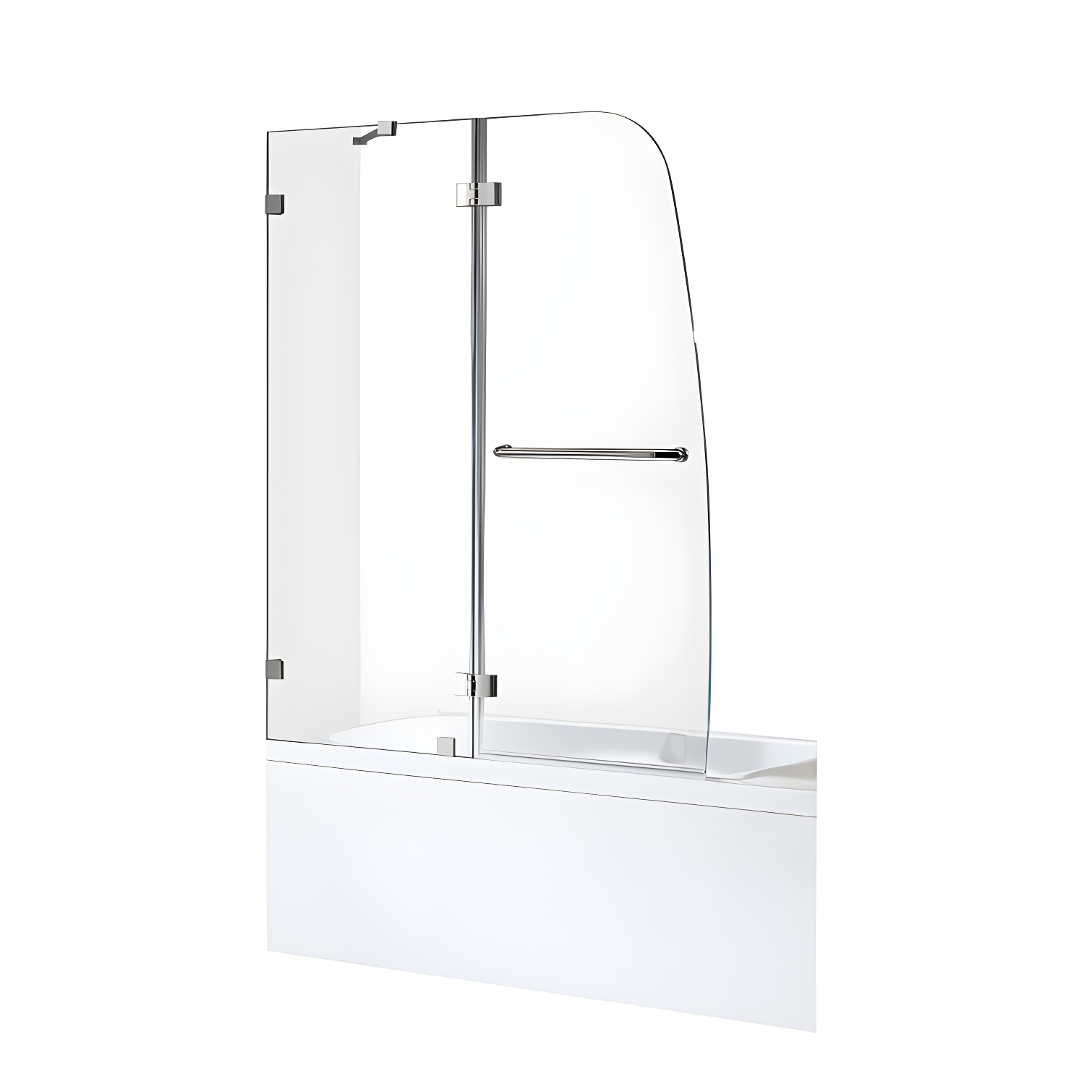 Herald Series 48 x 58 Polished Chrome Frameless Hinged Tub Door