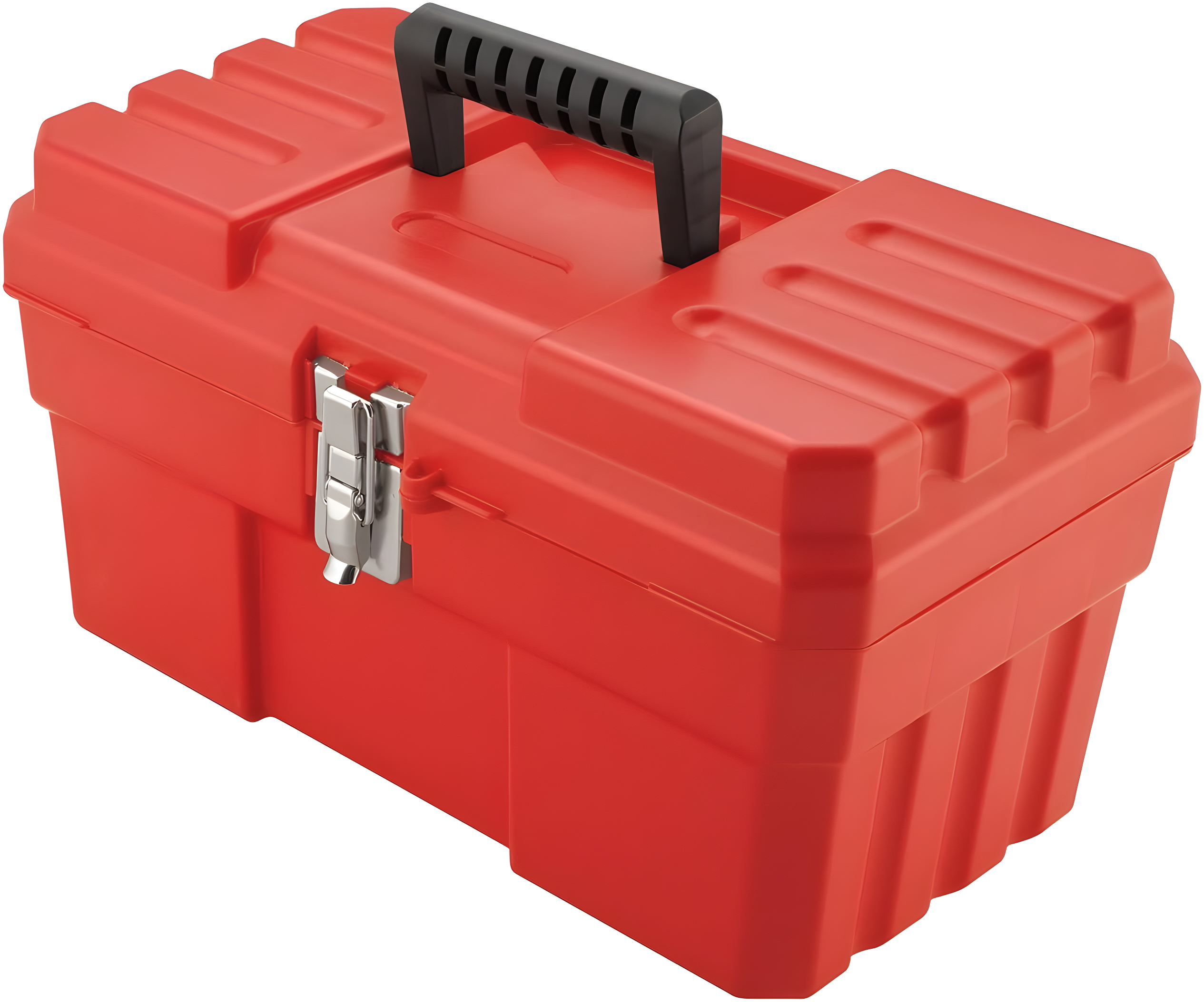 Red 14-Inch Plastic Toolbox with Metal Latch