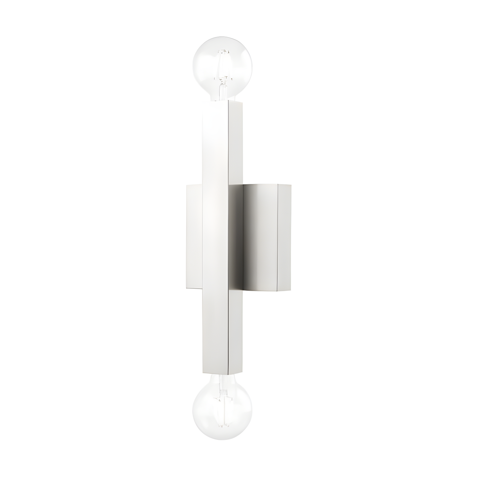 Sleek Minimalist Brushed Nickel 2-Light Wall Sconce